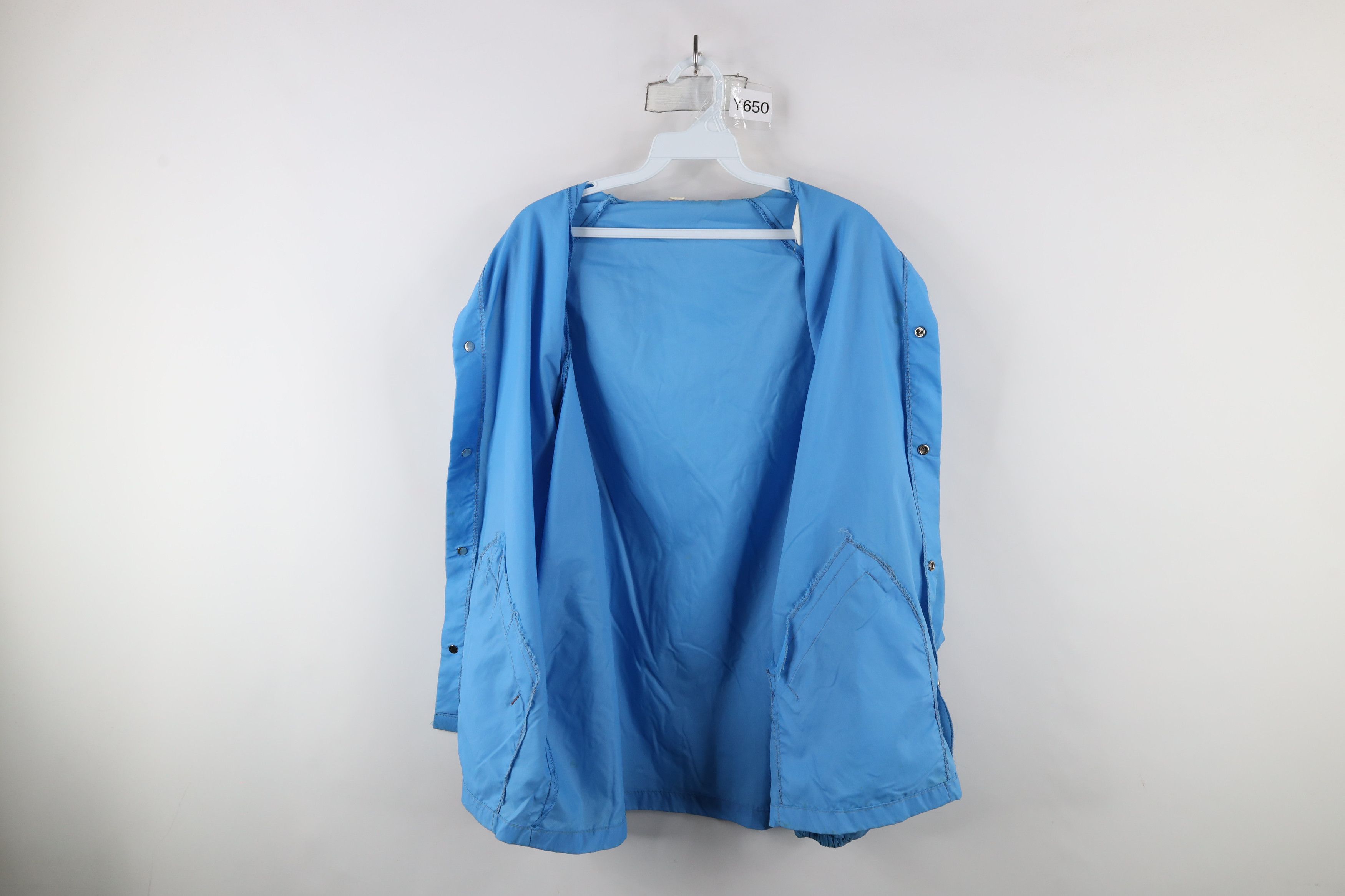 Vintage Vintage 70s Streetwear Satin Coach Coaches Jacket Blue USA Size US L / EU 52-54 / 3 - 10 Thumbnail