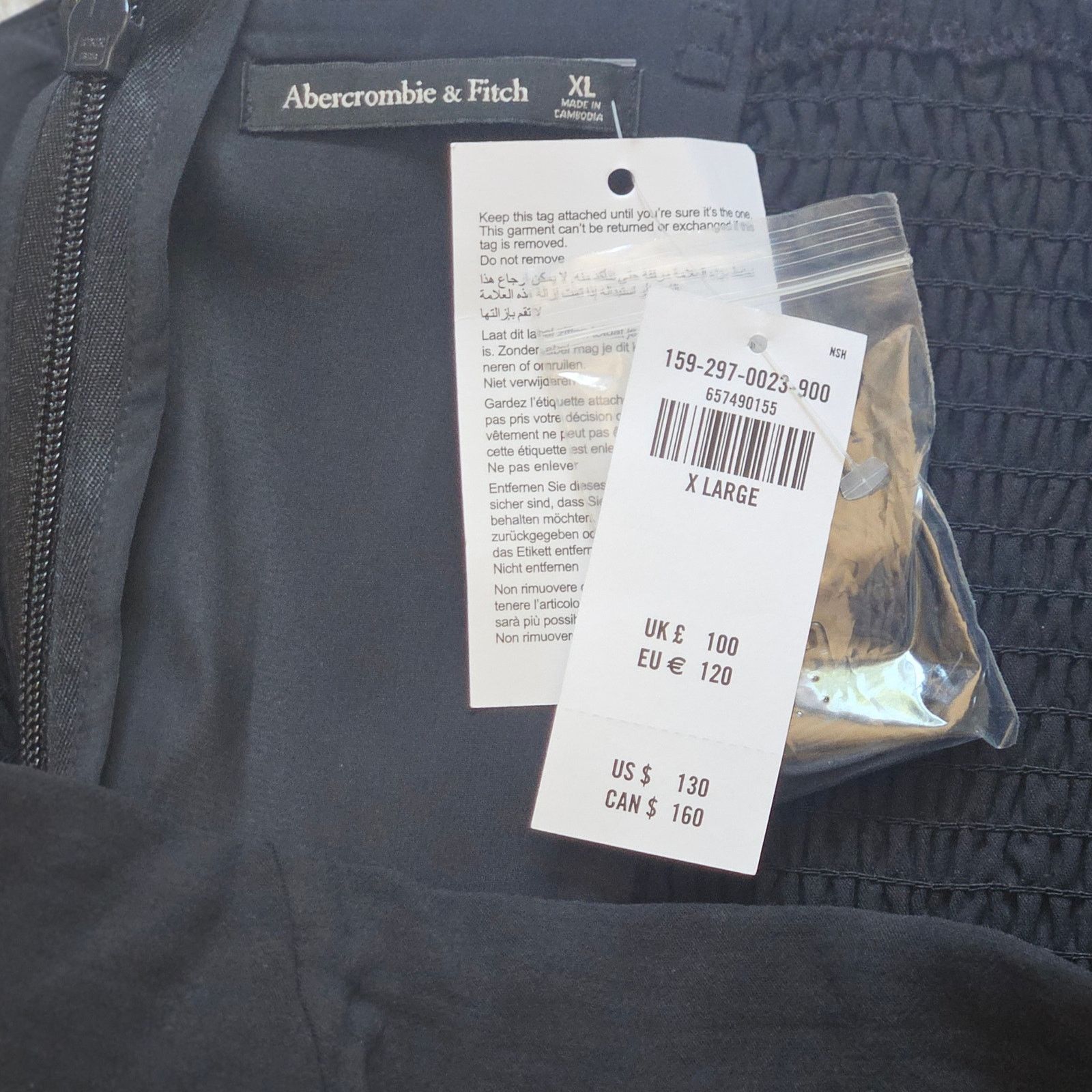 Abercrombie & Fitch NEW Abercrombie & Fitch StraplessCrepe Jumpsuit Black Size 38" / US 16 / IT 52 - 4 Thumbnail
