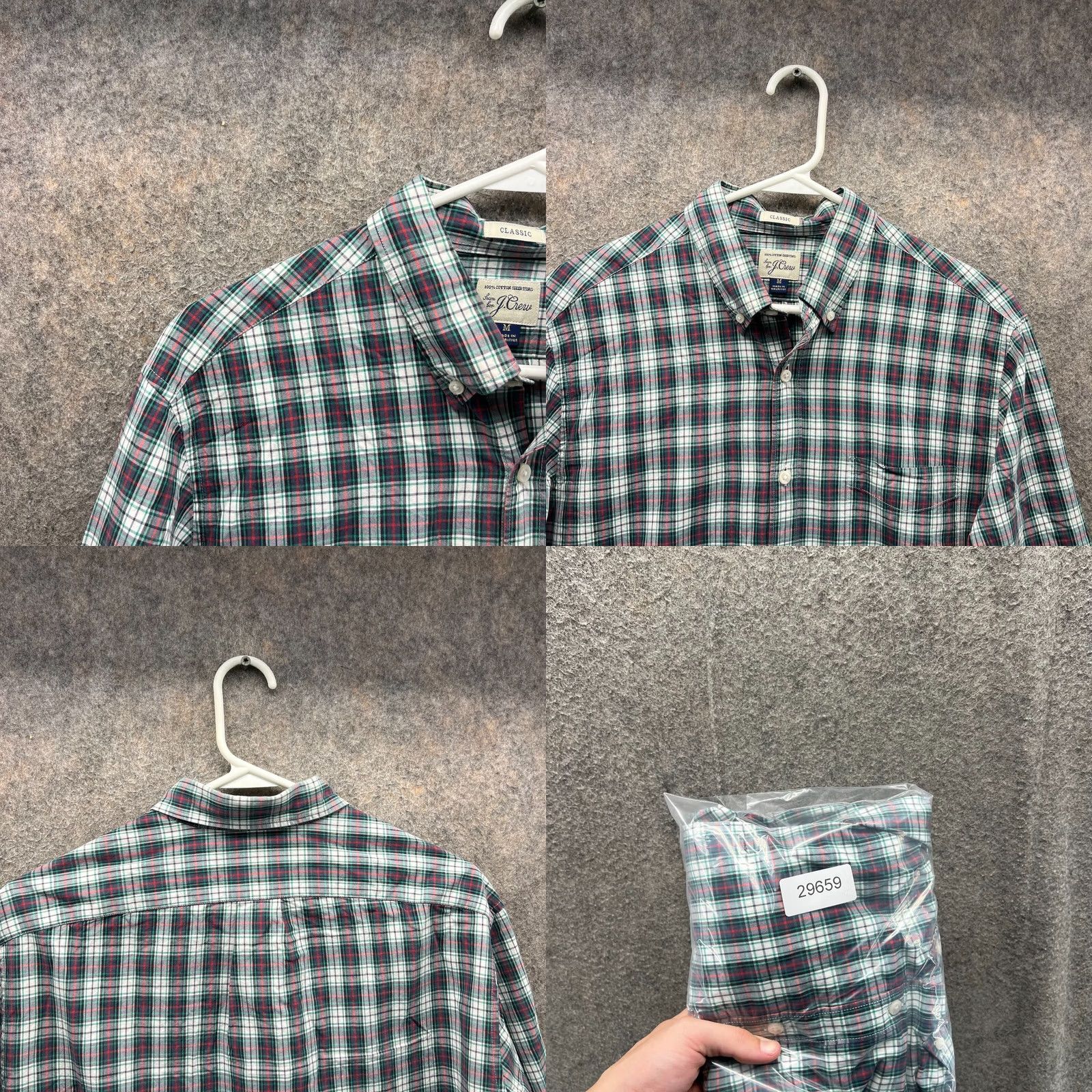 J.Crew J.CREW Shirt Mens M Green Red Button-Down Plaid Cotton Classic Preppy Vintage No Size US M / EU 48-50 / 2 - 8 Thumbnail