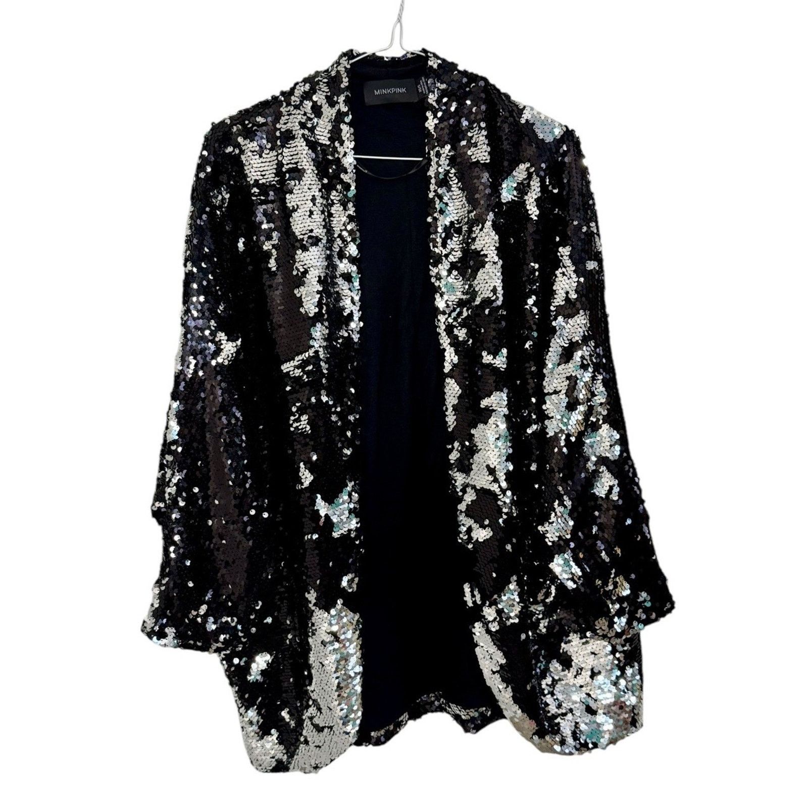 MINKPINK MINKPINK Great Escape Sequin Cape Jacket Oversized Sz XS/S Size S / US 4 / IT 40 - 2 Thumbnail
