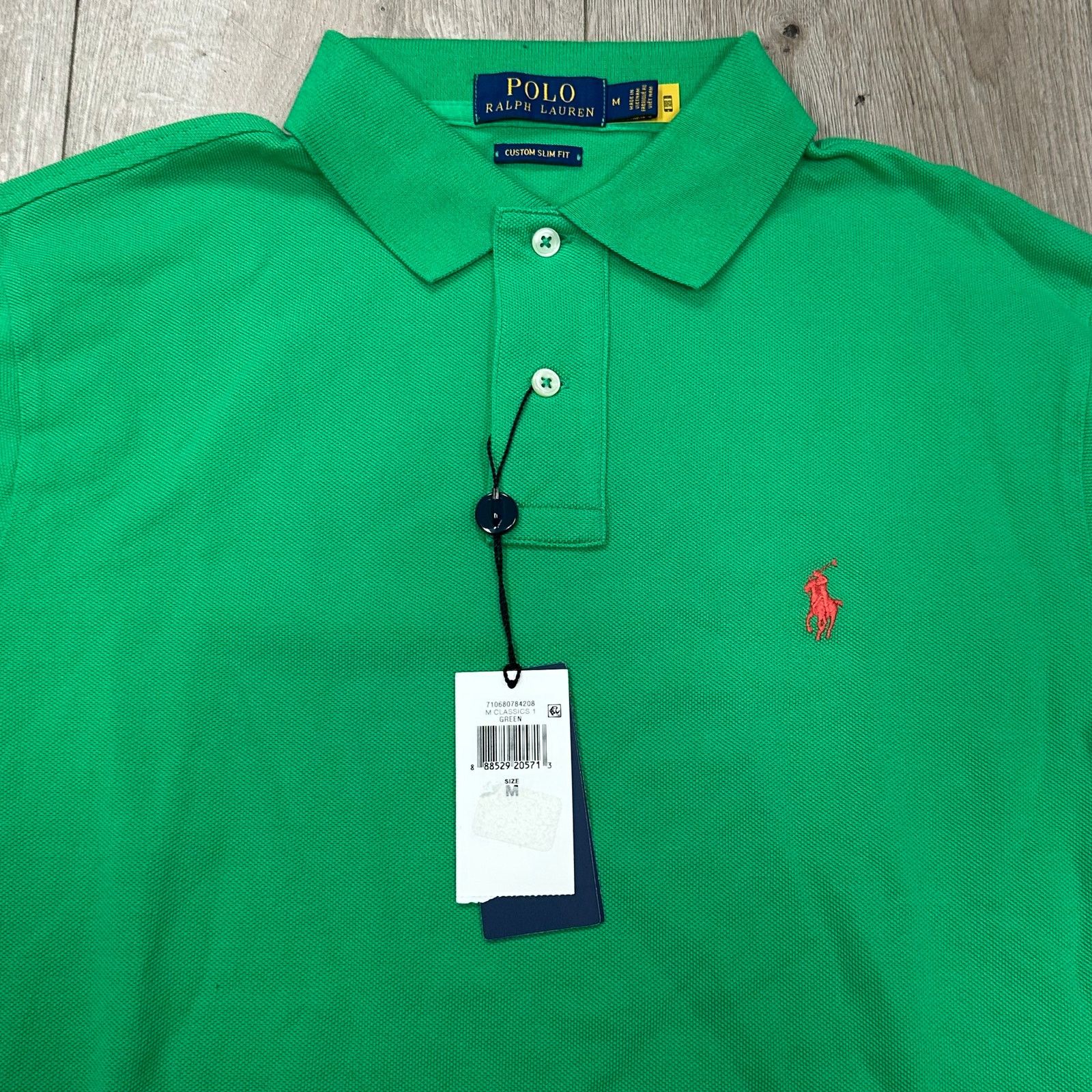 Polo Ralph Lauren New Polo Ralph Lauren Custom Slim Fit Green Polo Shirt Size US M / EU 48-50 / 2 - 2 Thumbnail