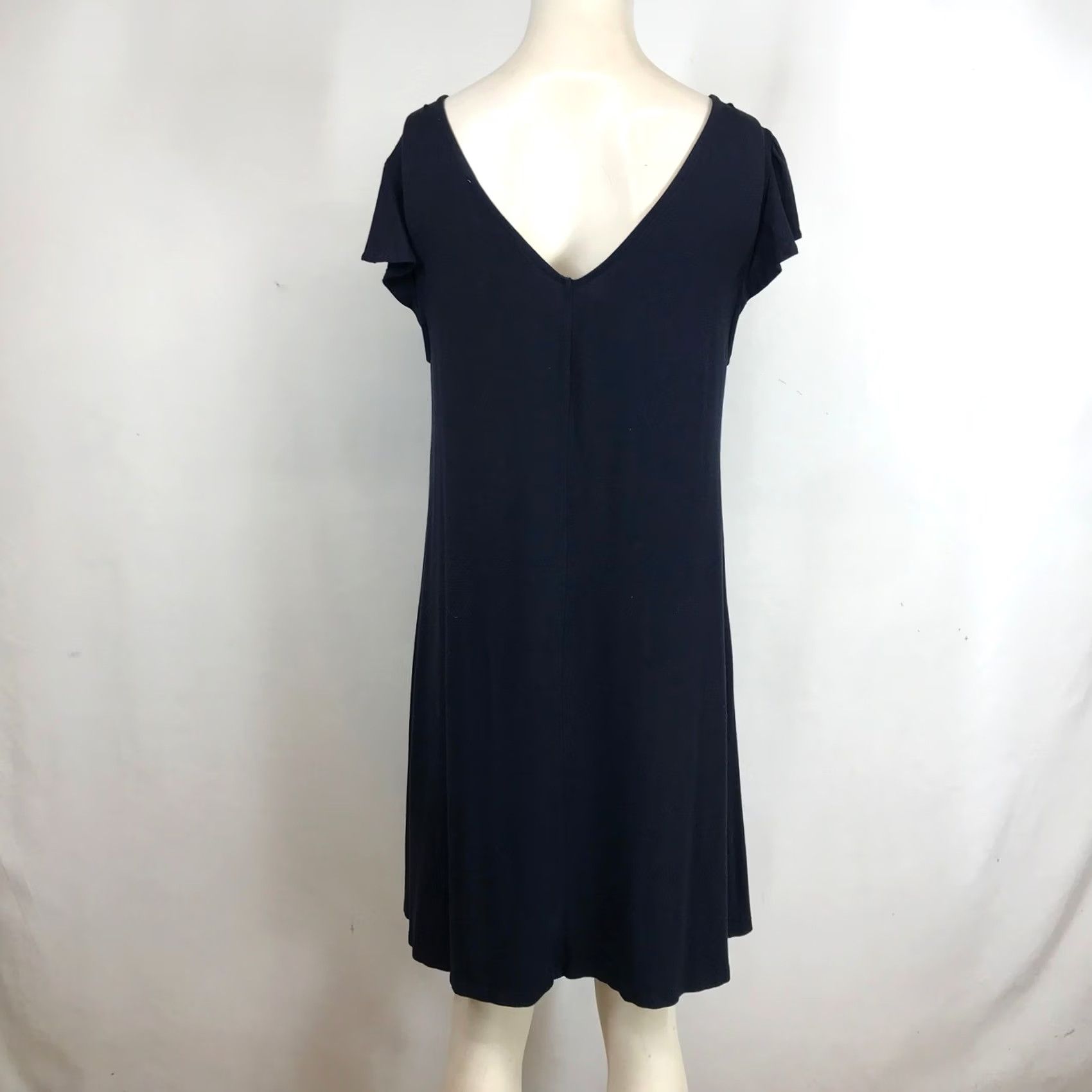 Loft VINTAGE? No. LOFT Navy Blue Floral Embroidered V-Neck Short Sleeve Swing T-Shirt Dress Medium Size M / US 6-8 / IT 42-44 - 5 Thumbnail
