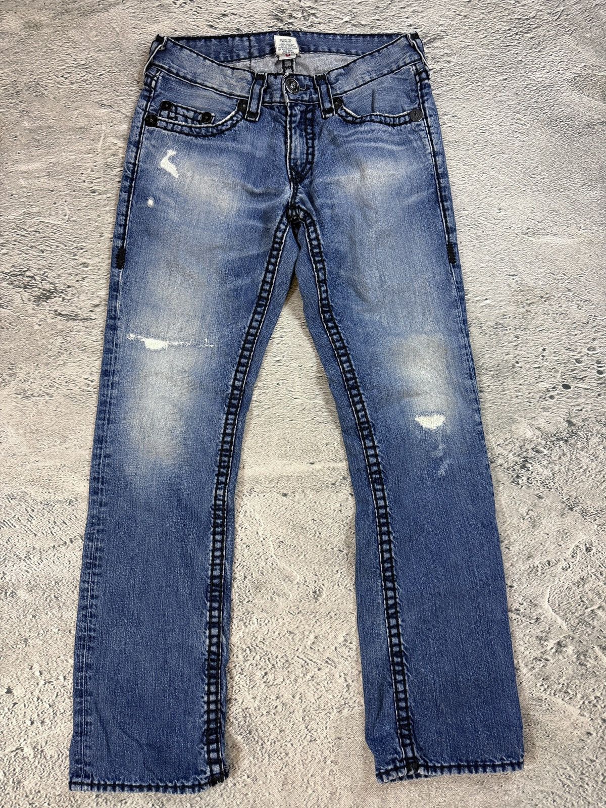 True Religion True Religion jeans blue vintage black stitch Bobby Super T Size US 31 - 7 Thumbnail