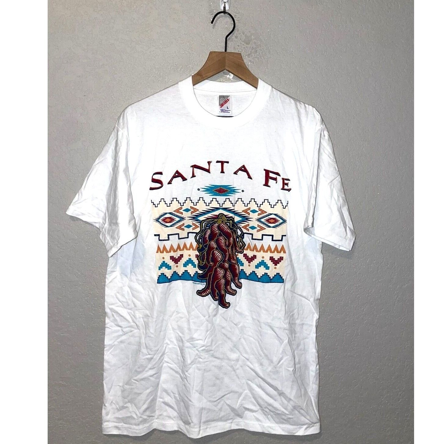 Jerzees Vintage Test Print Shirt Santa Fe Yellowstone White L Tee Size US L / EU 52-54 / 3 - 1 Thumbnail