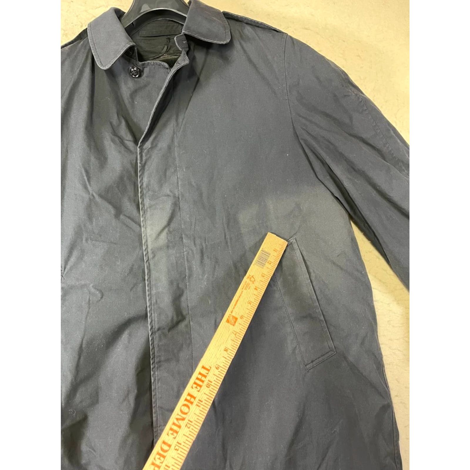 American Apparel VINTAGE American Apparel Trench Coat Mens 40R Dark Blue Water Repellent All Weather Polyester Lined Removable Liner Button Zipper Pockets Size US XXS / EU 40 - 6 Thumbnail