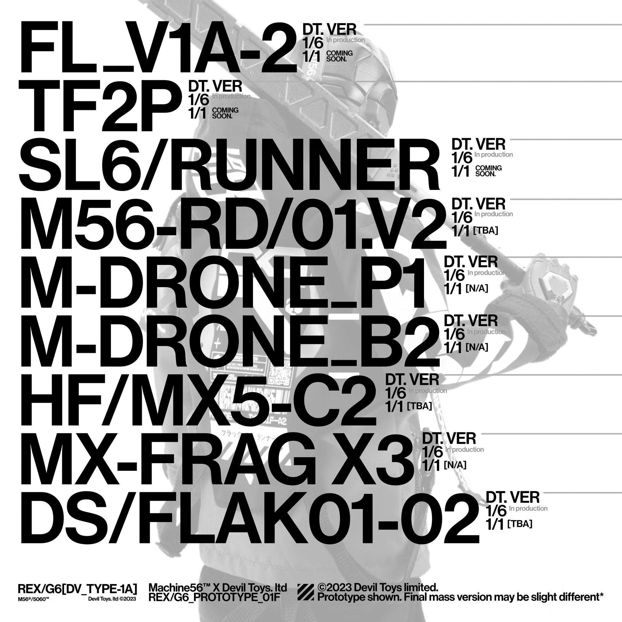 Other DEVIL TOYS X M56™ REX/G6 [DV-TYPE-1A] 1/6 (Deluxe Edition) Size ONE SIZE - 16 Thumbnail