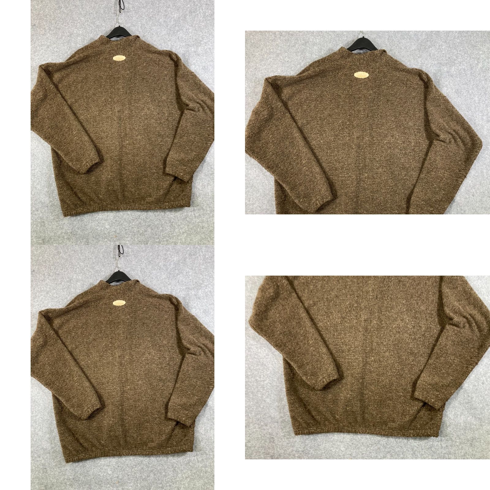 Vintage Straight Down Pullover Sweater Mens XL Brown Button Front Mock Neck Preppy Size US XL / EU 56 / 4 - 8 Thumbnail
