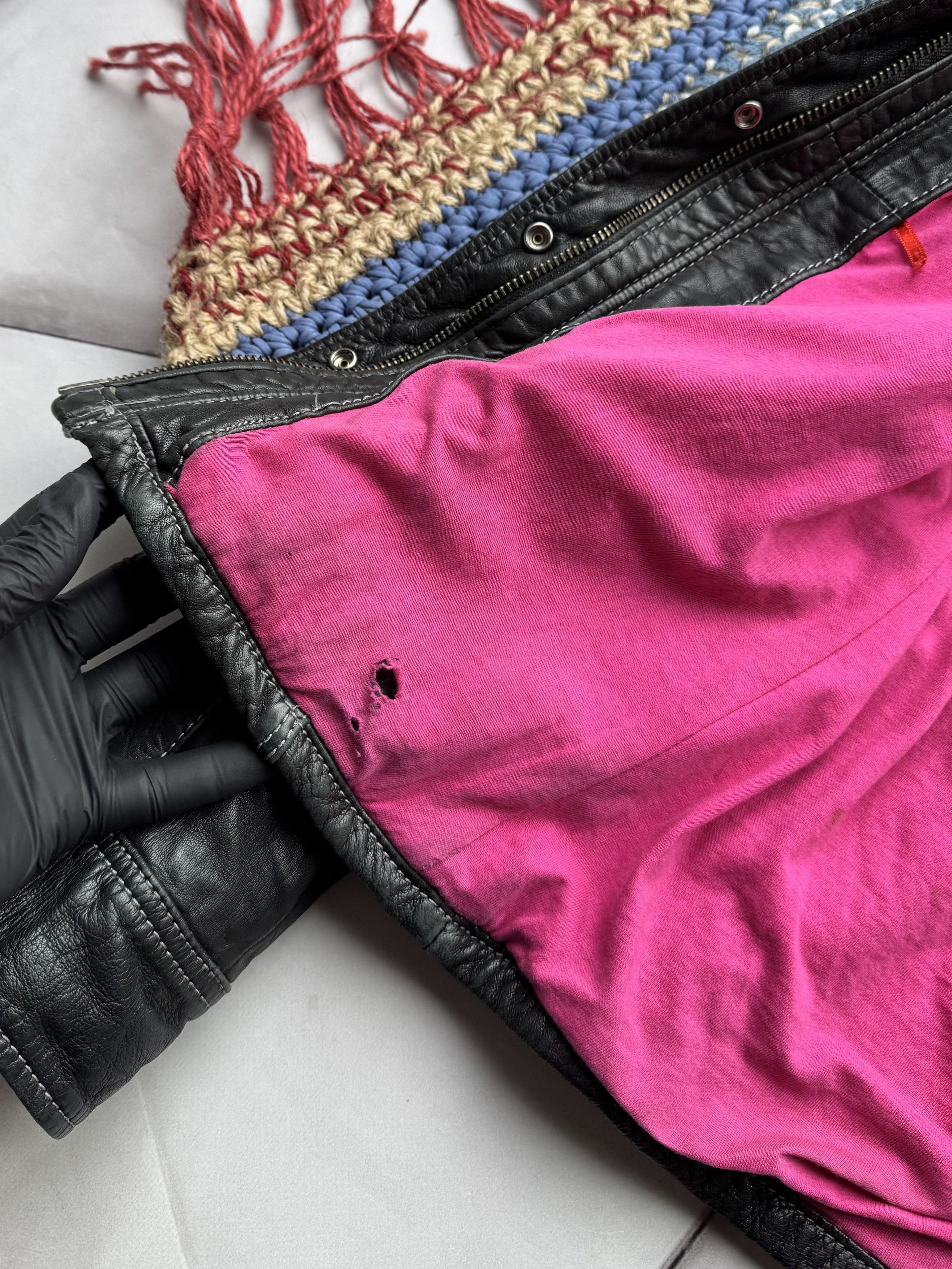 Vintage Vintage Cropped Leather Jacket Size XS / US 0-2 / IT 36-38 - 6 Thumbnail