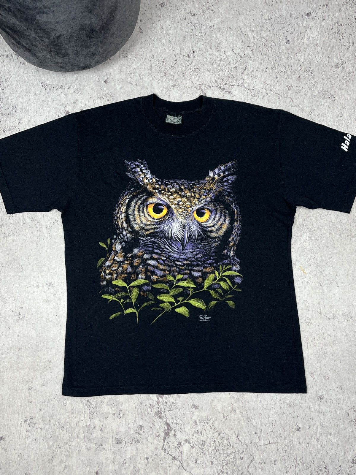 Other Vintage Men’s Big Owl Print Black Tee Shirt Size US XL / EU 56 / 4 - 1 Thumbnail