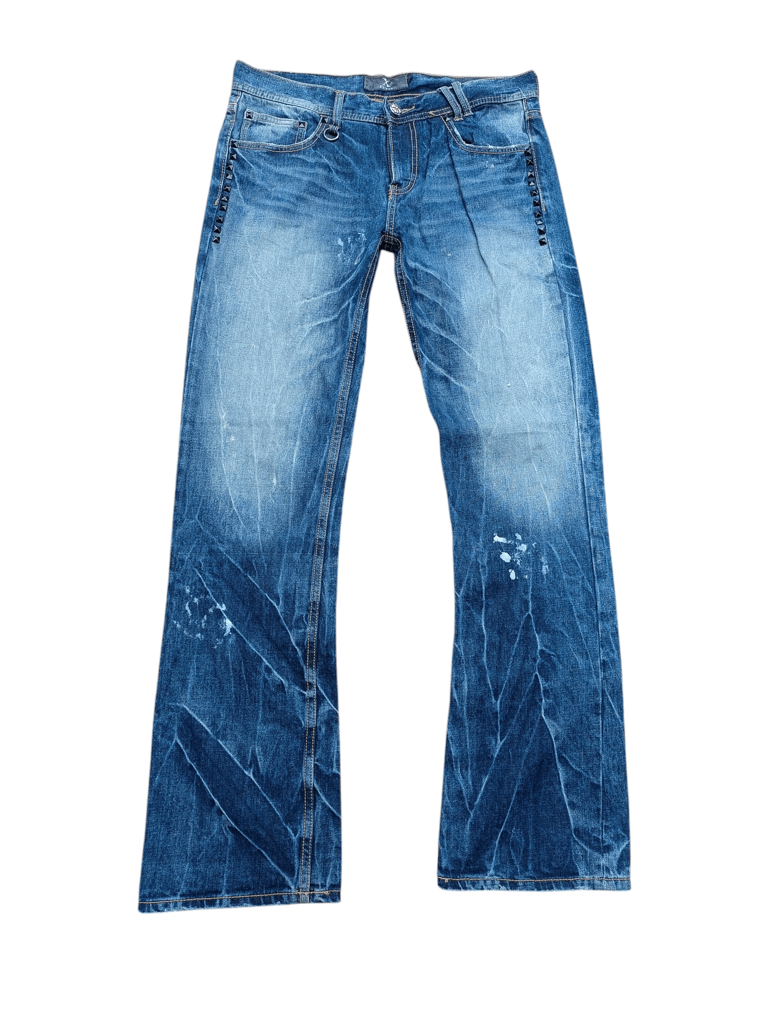 If Six Was Nine × Japanese Brand × Le Grande Bleu (L.G.B.) Vintage Japanese Brand Xfrm Stud Flared Rare Design Jeans Size US 35 - 15 Thumbnail