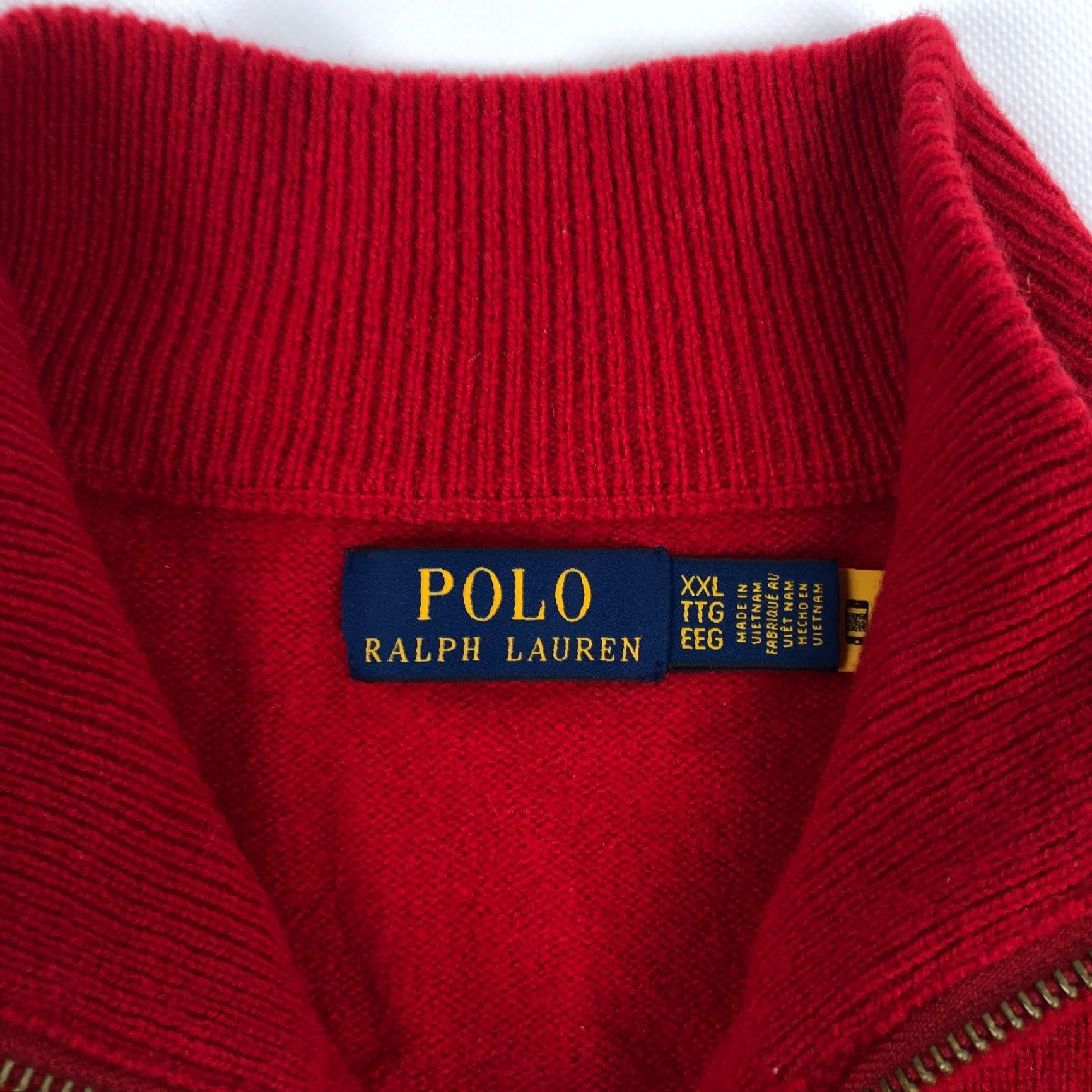 Polo Ralph Lauren Polo Ralph Lauren Wool Sweater Mens 2XL Red Quarter Zip Pullover Size US XXL / EU 58 / 5 - 6 Thumbnail