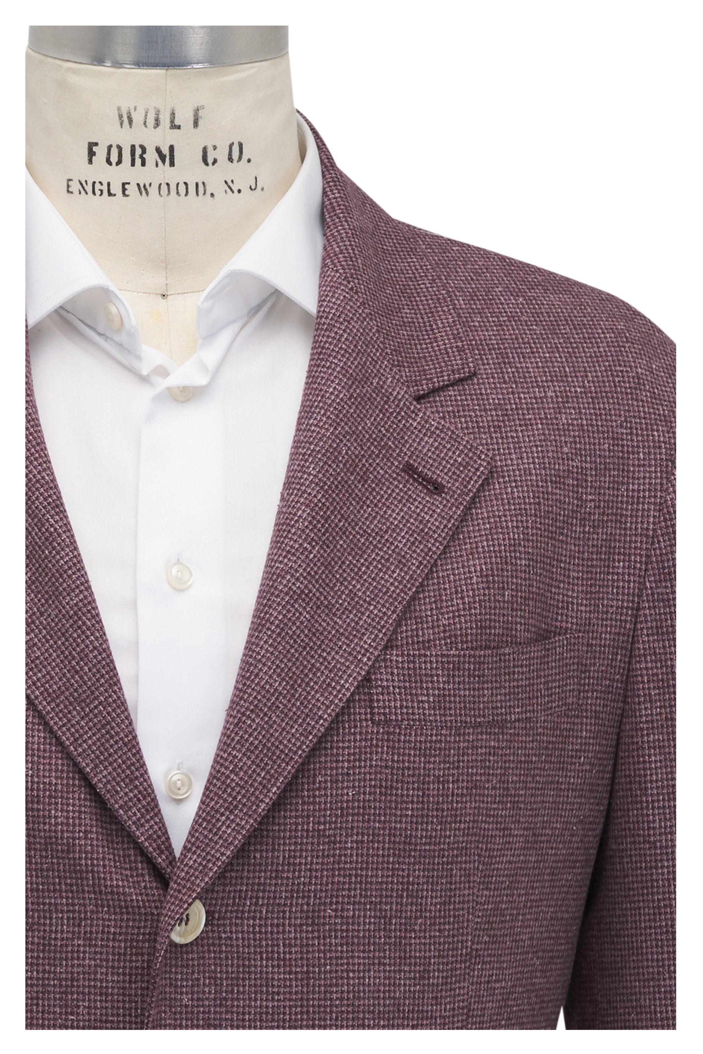 Brunello Cucinelli o1mtch0225 Mini Check Sportcoat in Rose Size US M / EU 48-50 / 2 - 2 Thumbnail
