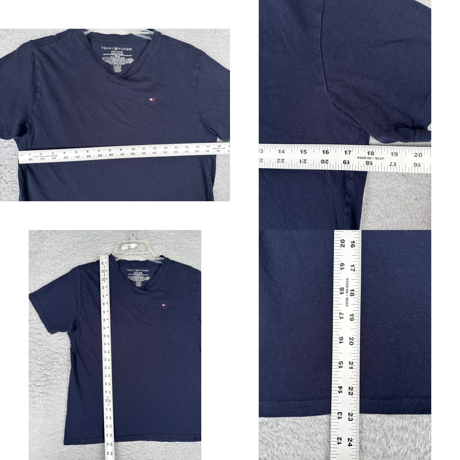 Tommy Hilfiger Tommy Hilfiger Shirt Women L Blue V-Neck Short Sleeve 100% Cotton Size L / US 10 / IT 46 - 8 Thumbnail