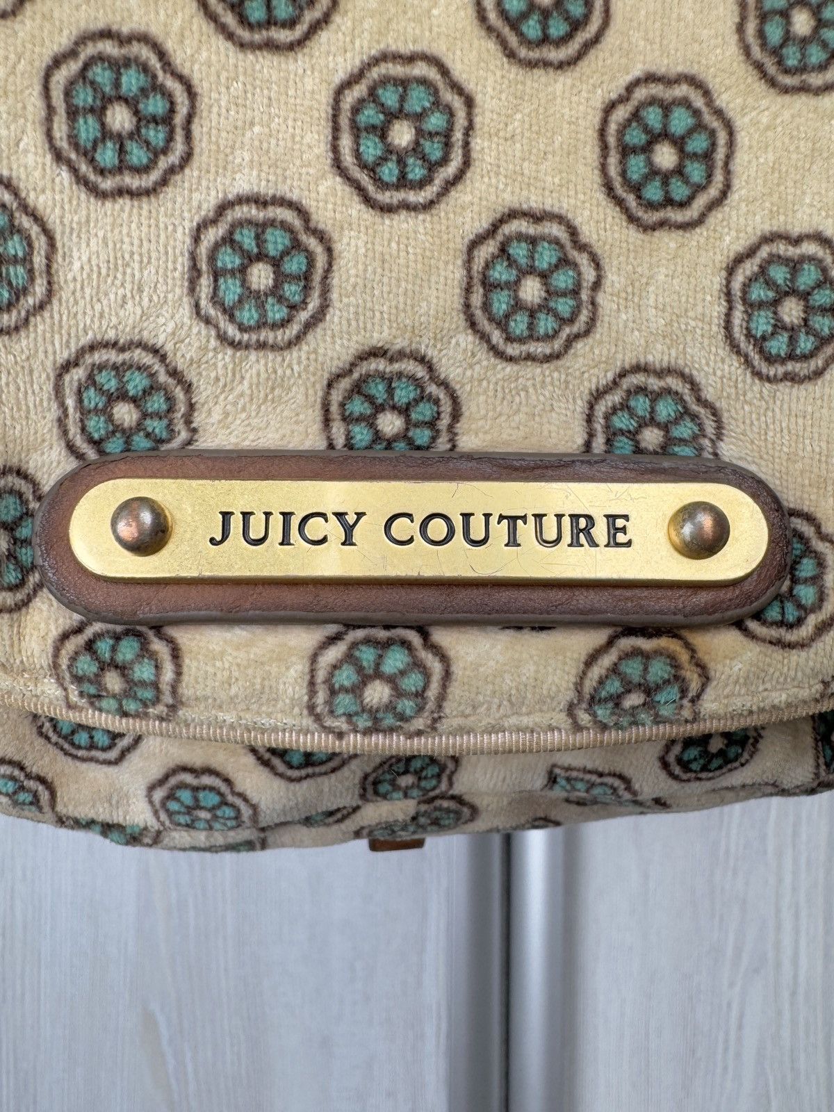 Juicy Couture Y2K JUICY COUTURE VELOUR LEATHER FLORAL RARE Shoulder bag Size ONE SIZE - 4 Thumbnail