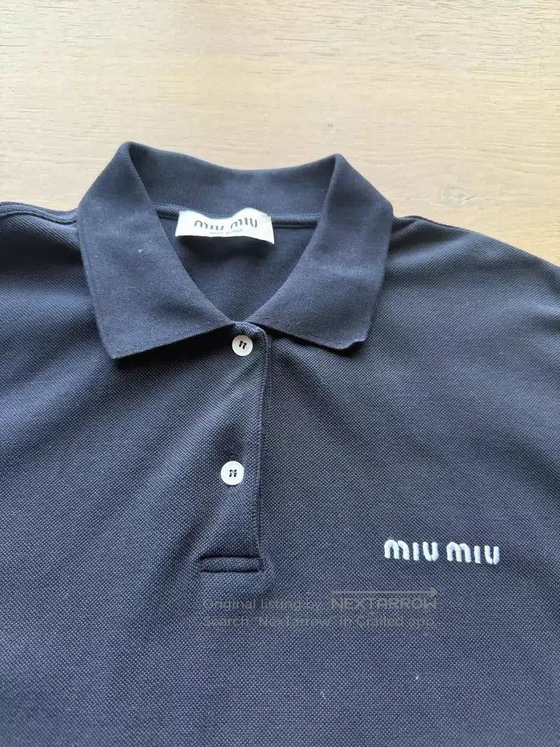 Miu Miu Miu Miu Size s Dark blue long sleeve Polo shirt Size S / US 4 / IT 40 - 2 Thumbnail
