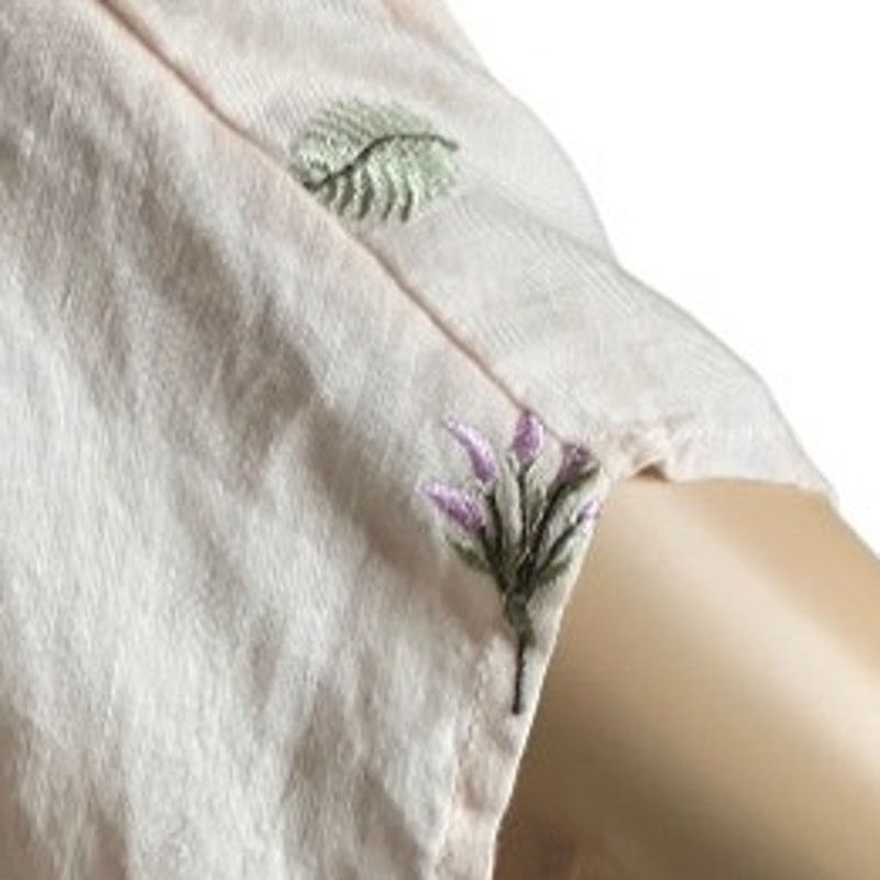 Cynthia Rowley Cynthia Rowley Linen Top Women Large Embroidered Button Back Size L / US 10 / IT 46 - 11 Thumbnail