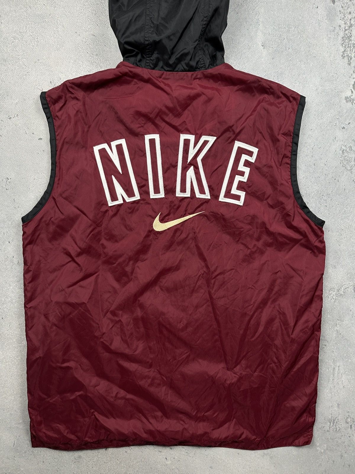 Nike Vintage Y2K Nike Swoosh Hooded Windbreaker Vest Black Red Size US XS / EU 42 / 0 - 8 Thumbnail