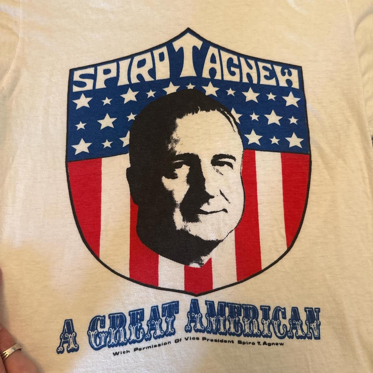 Other Vintage 1970s Spiro Agnew Ringer T-Shirt Size US M / EU 48-50 / 2 - 4 Thumbnail