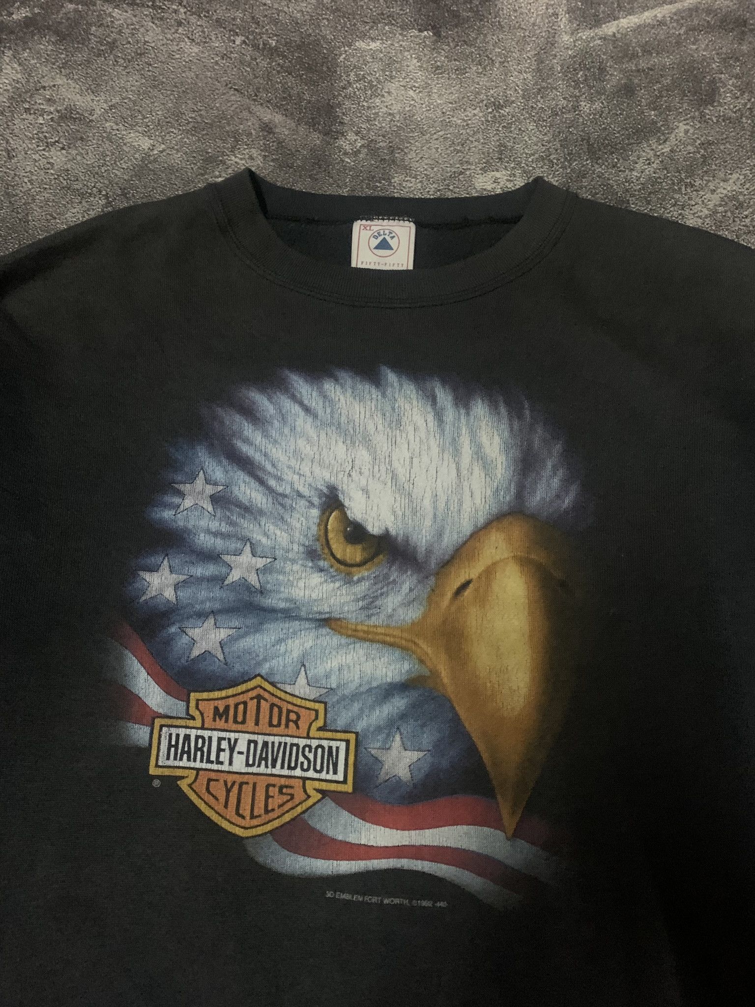 Harley Davidson 💎 Vintage 3D Emblem 1992 Harley Davidson Sweatshirts Size US XL / EU 56 / 4 - 4 Thumbnail