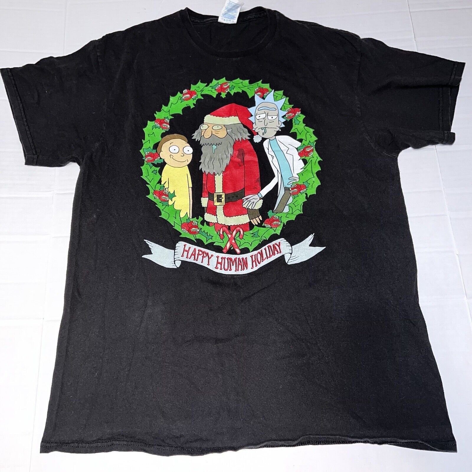Delta Rick and Morty Adult Swim Happy Human Christmas Shirt Large Size US L / EU 52-54 / 3 - 1 Thumbnail