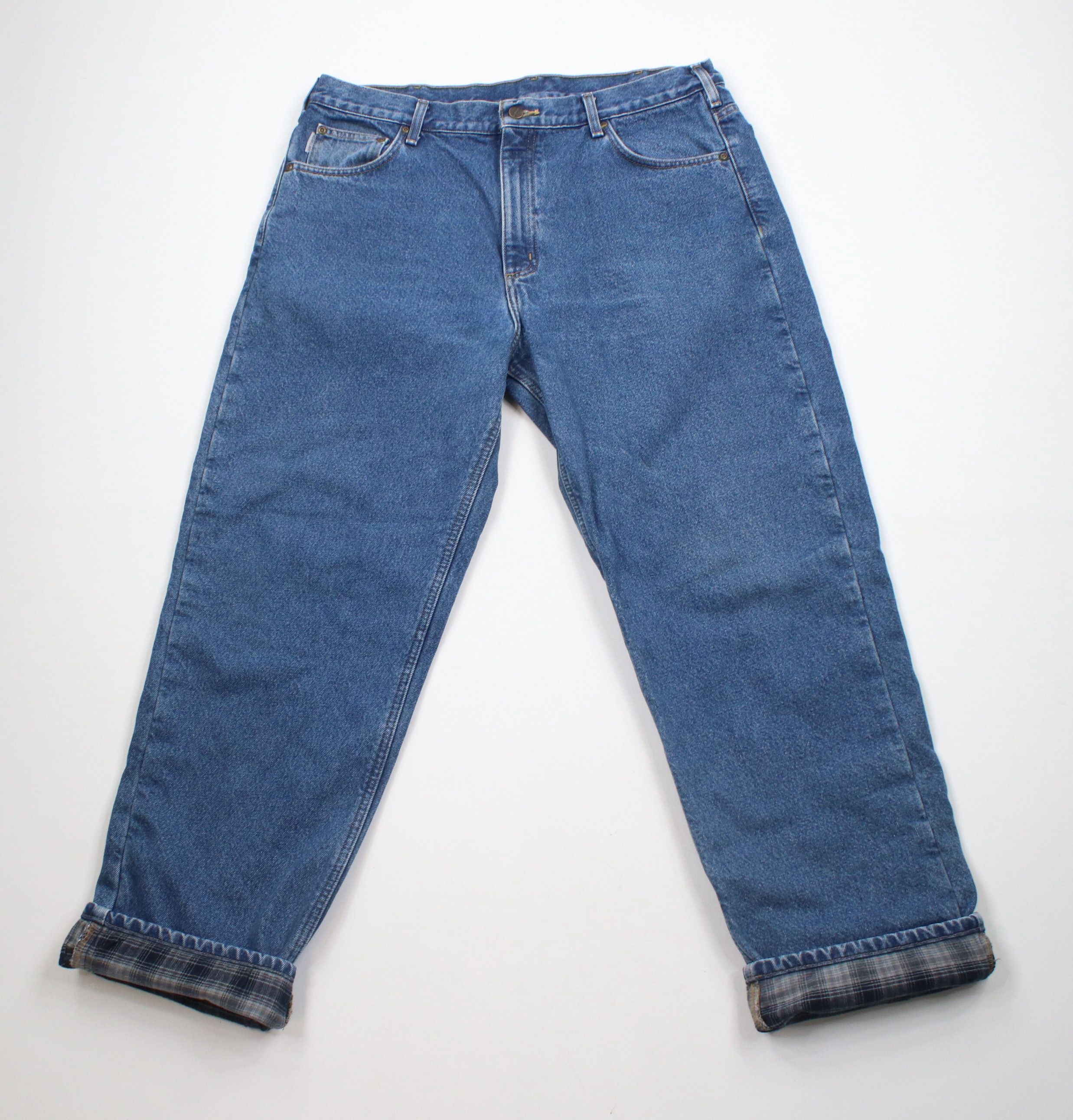 Carhartt × Vintage Vintage Carhartt Heavyweight Flannel Lined Relaxed Fit Jeans Size US 38 / EU 54 - 1 Thumbnail