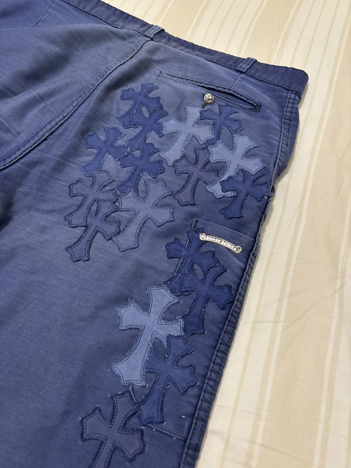 image of Chrome Hearts French Work Pants in Blue, Men's (Size 34)