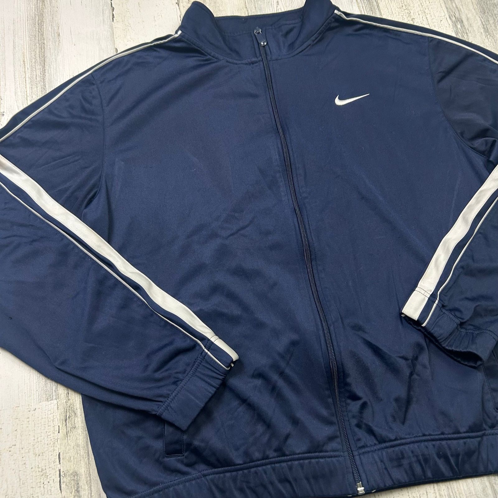 Nike Nike Track Jacket Striped Men's Activewear Zip-Up Blue Size US L / EU 52-54 / 3 - 2 Thumbnail