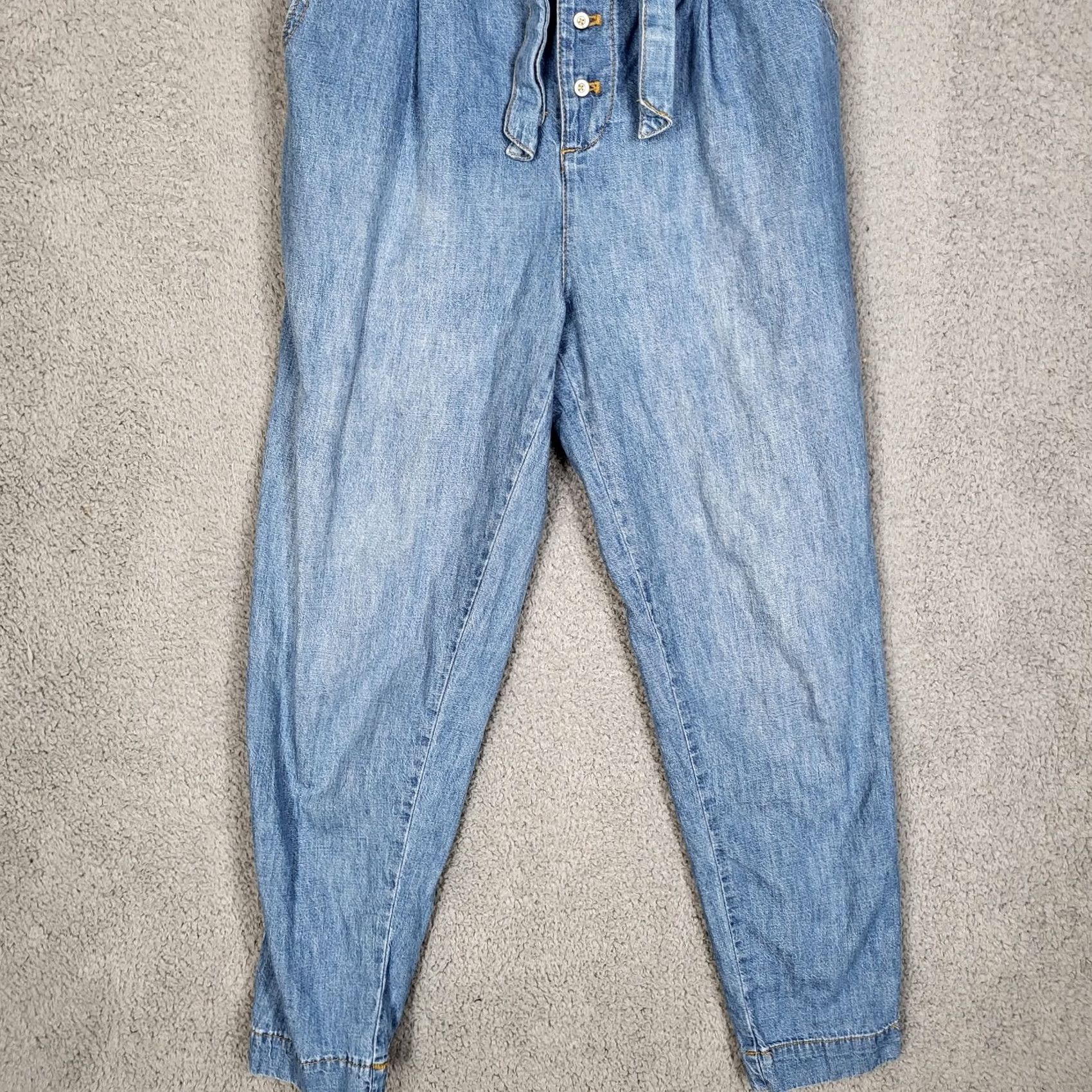 Anthropologie Anthropologie Pilcro and the Letterpress Denim Jumper Women’s Size 4 Blue Short Sleeve 100% Cotton Jumpsuit Size S / US 4 / IT 40 - 4 Thumbnail