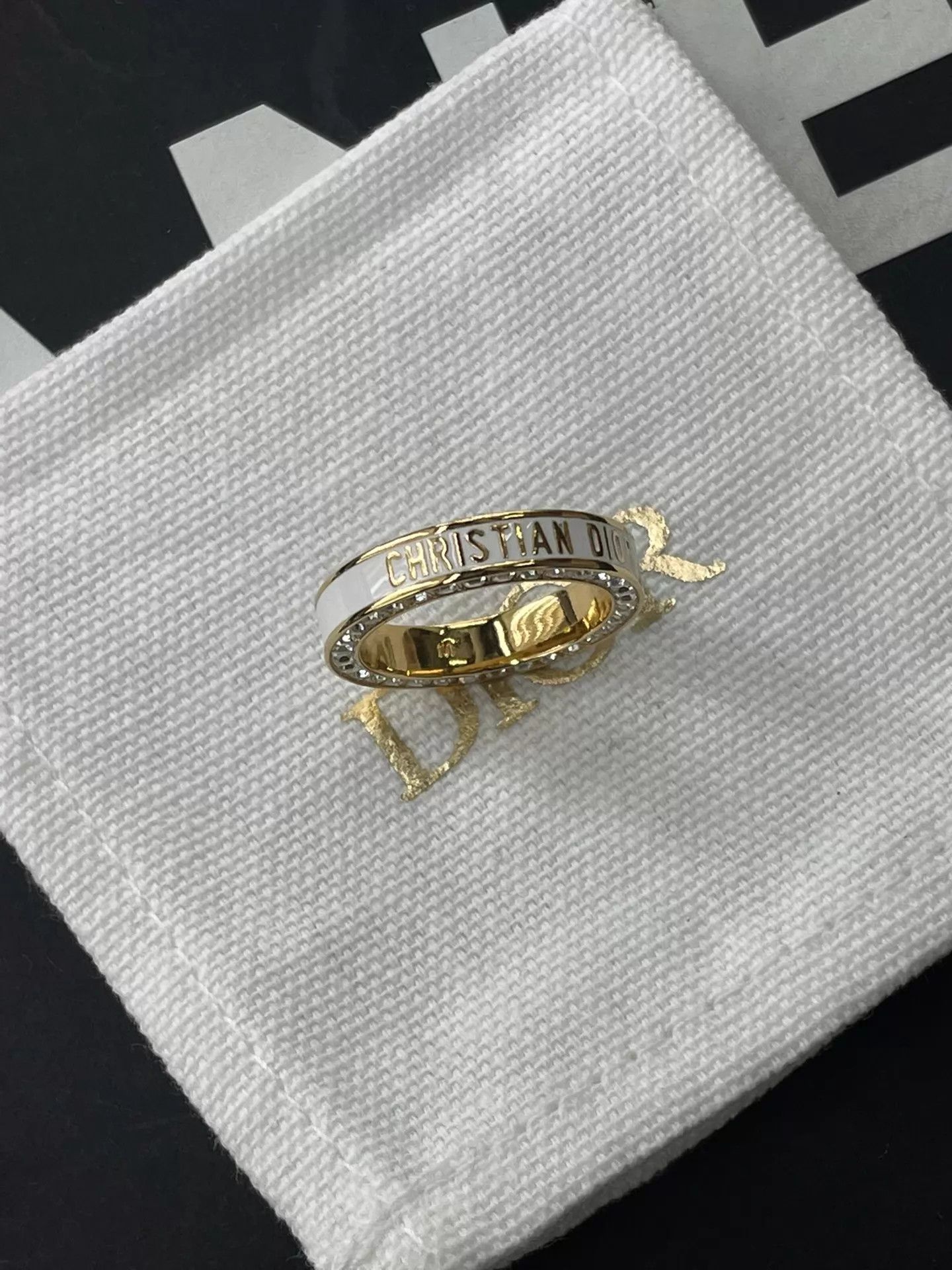 Dior Dior White Enamel Ring Size 52 Size ONE SIZE - 3 Thumbnail