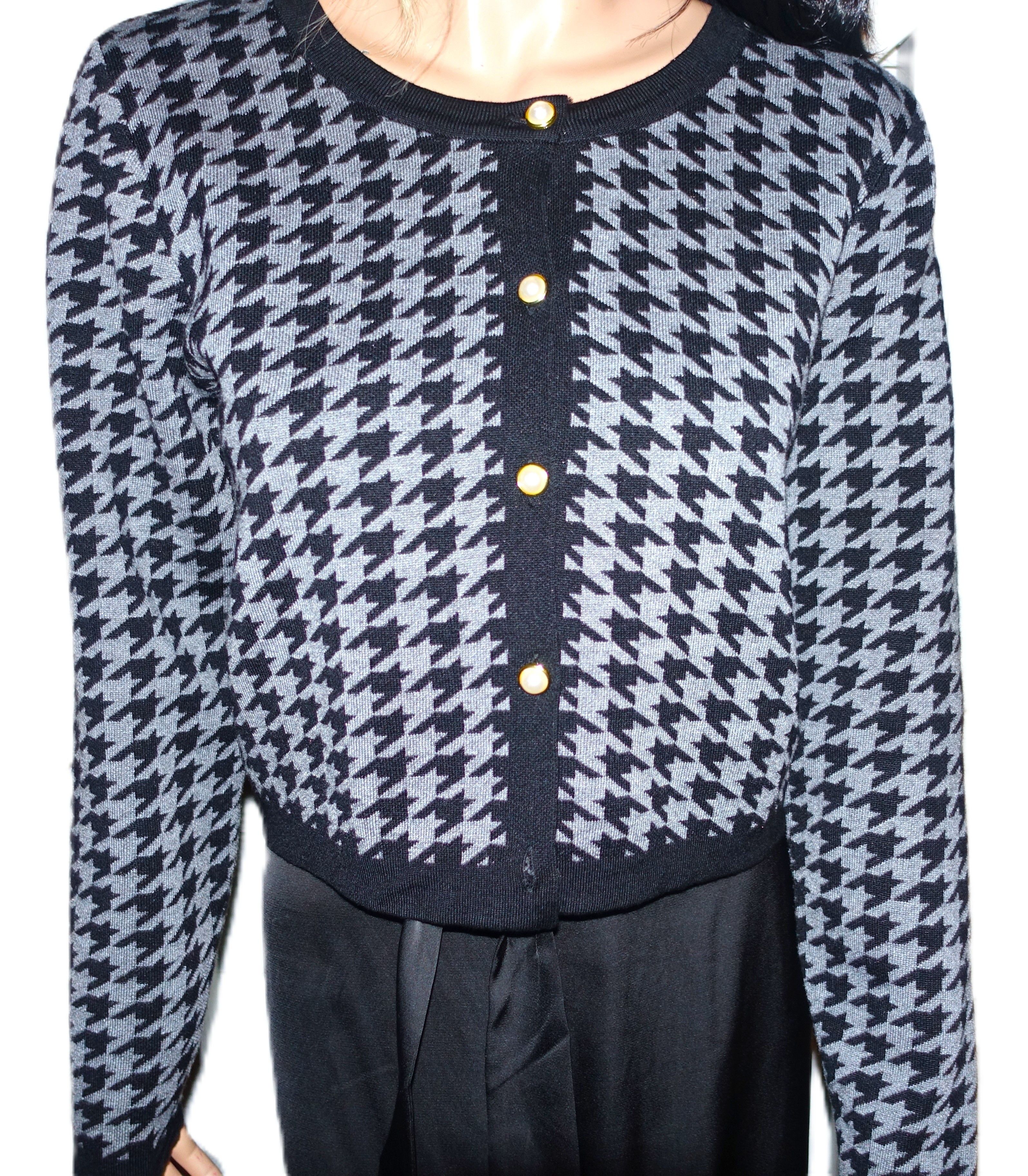 Other Taylor Black Gray Cardigan Sweater L Size L / US 10 / IT 46 - 2 Thumbnail