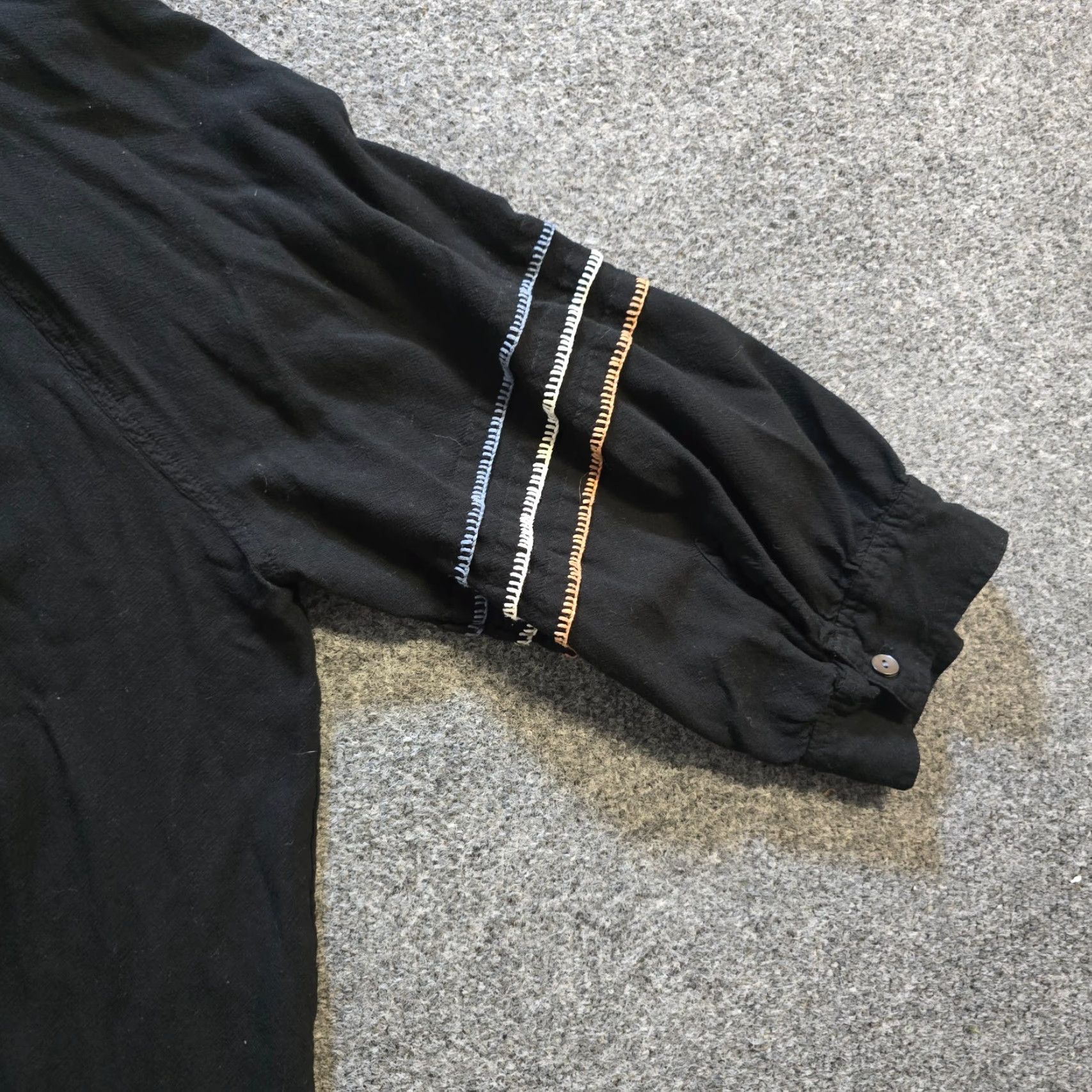 J. Jill J Jill Top Womens XL Black Embroidered 3/4 Sleeve Peasant Boho Casual Shirt Size XL / US 12-14 / IT 48-50 - 4 Thumbnail