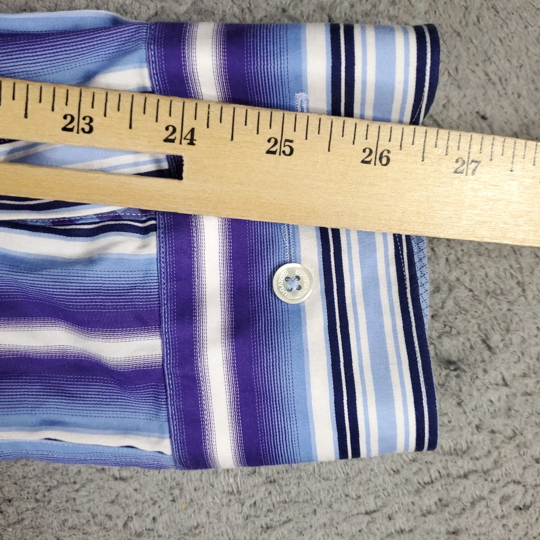 BUGATCHI VINTAGE Bugatchi Uomo Shirt Mens XL Purple Striped Button-Up Long Sleeve Casual Business Formal Size US XL / EU 56 / 4 - 7 Thumbnail