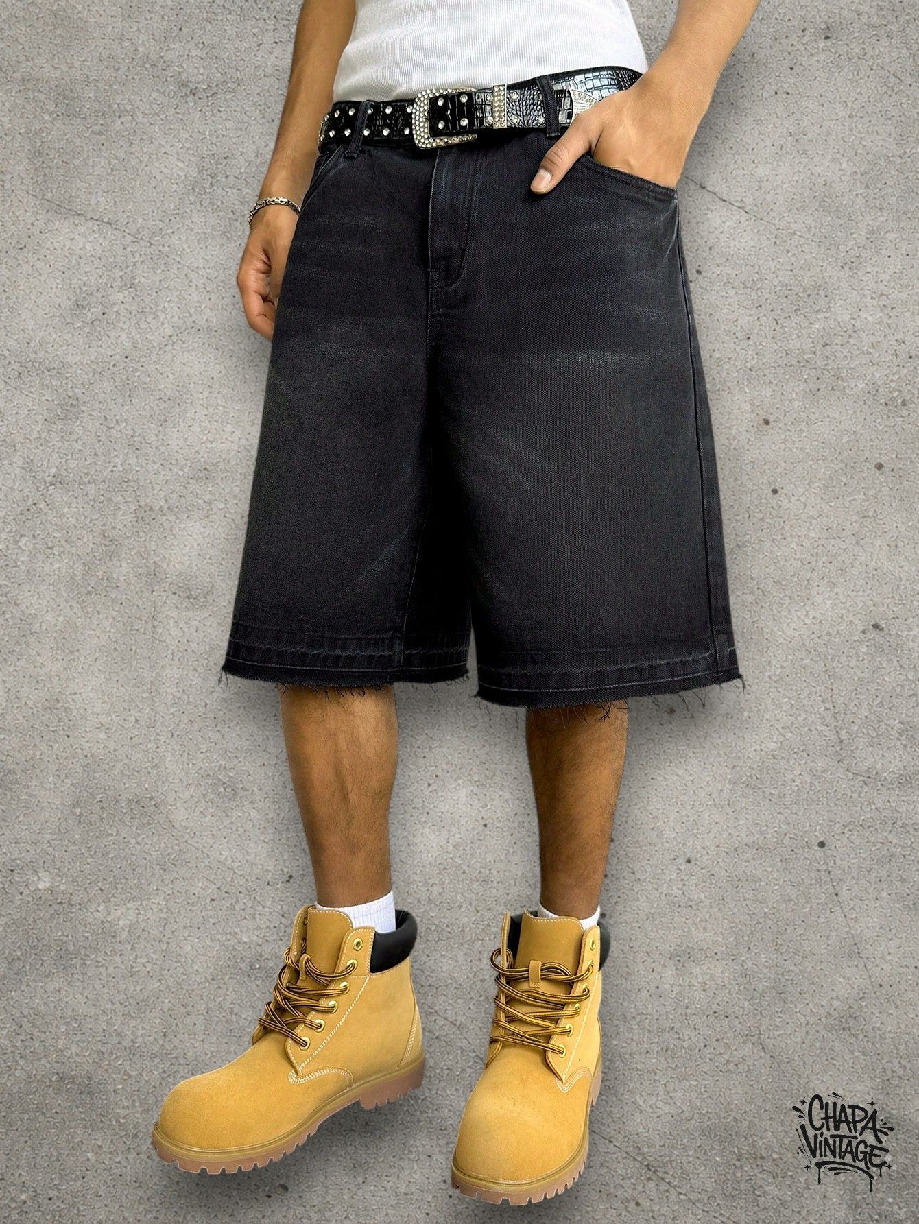 Distressed opium shorts