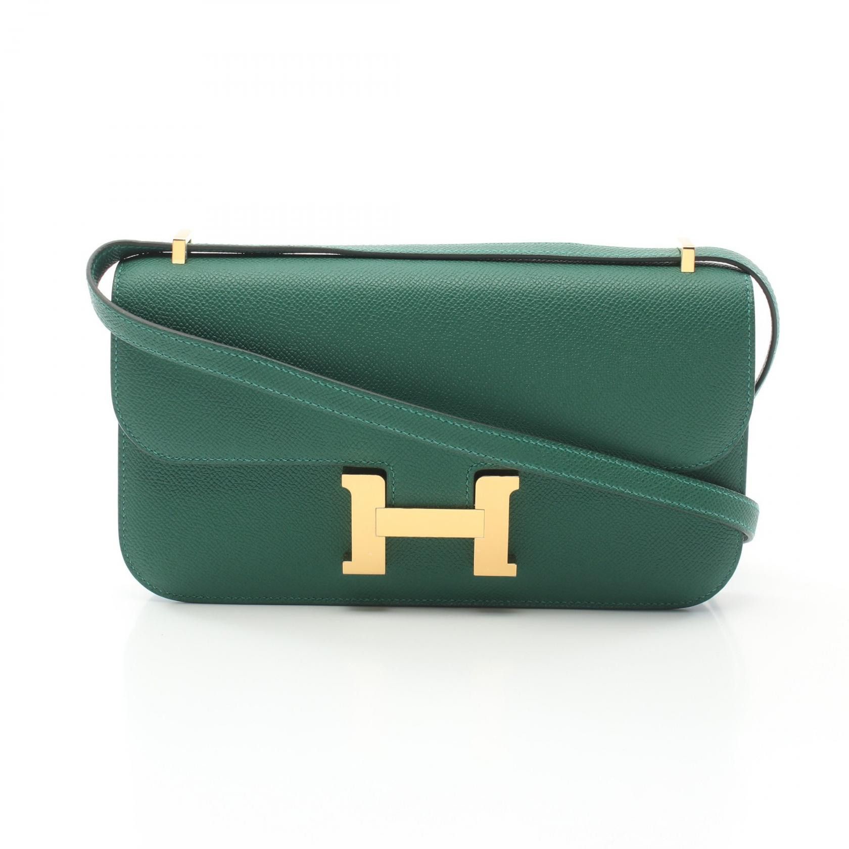 Hermes Hermes Constance Elan Epsom Shoulder Bag Leather Shoulder Bag Stamp W (2024) in Green, Women's