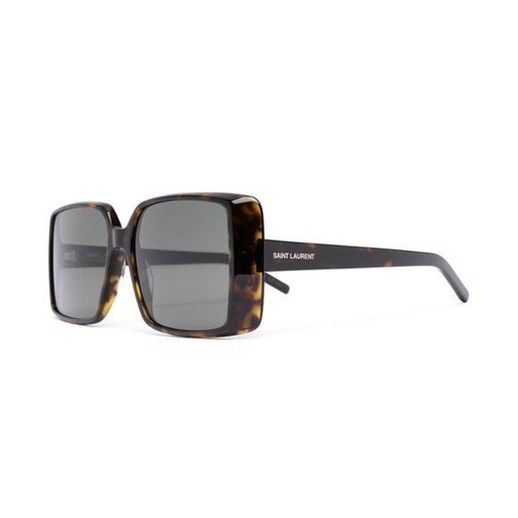 image of YVES Saint Laurent NWT Saint Laurent Havana Sl451 - 003 Square Sunglasses in Brown, Women's
