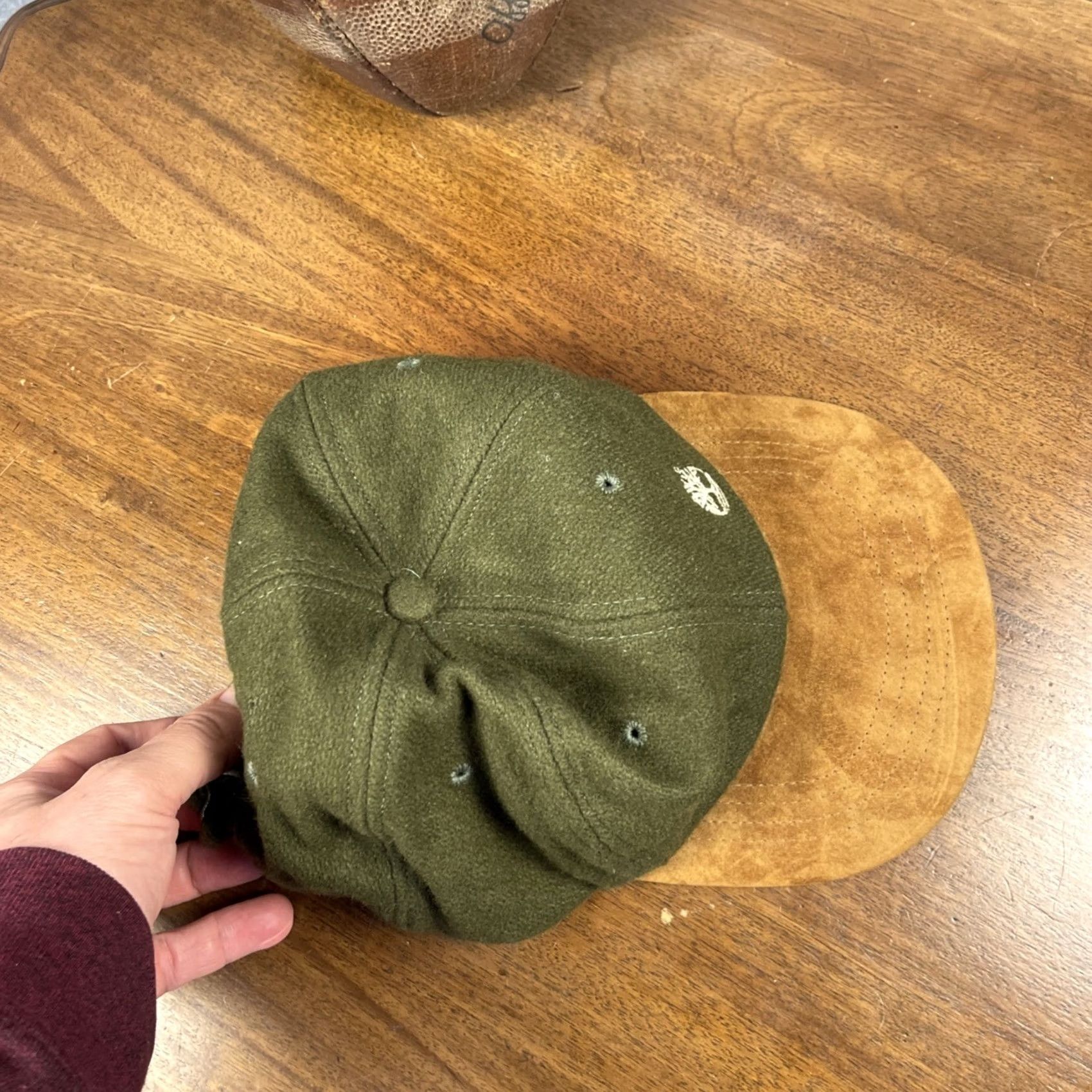 Timberland VINTAGE Timberland Cap Hat Wool Suede Leather One Size Made In USA Weathergear 90s Outdoor USA Size ONE SIZE - 5 Thumbnail