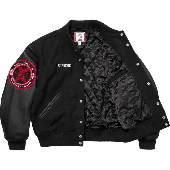 Supreme Supreme 40 Acres Malcom X Varsity Jacket Size US L / EU 52-54 / 3 - 2 Thumbnail