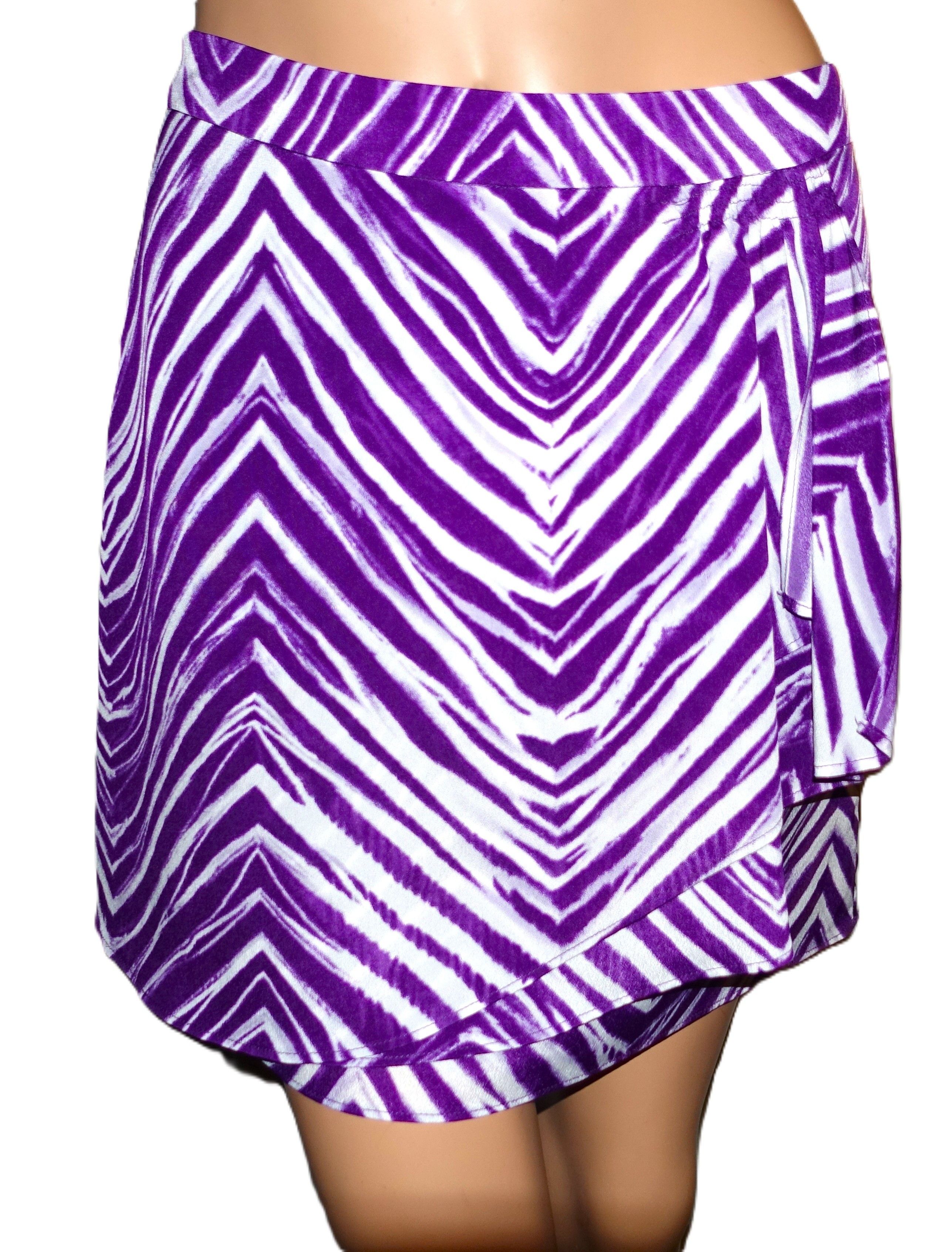 Bcbgmaxazria BCBGMaxazria Purple White Faux Wrap Skirt 0 Size 26" / US 2 / IT 38 - 3 Thumbnail