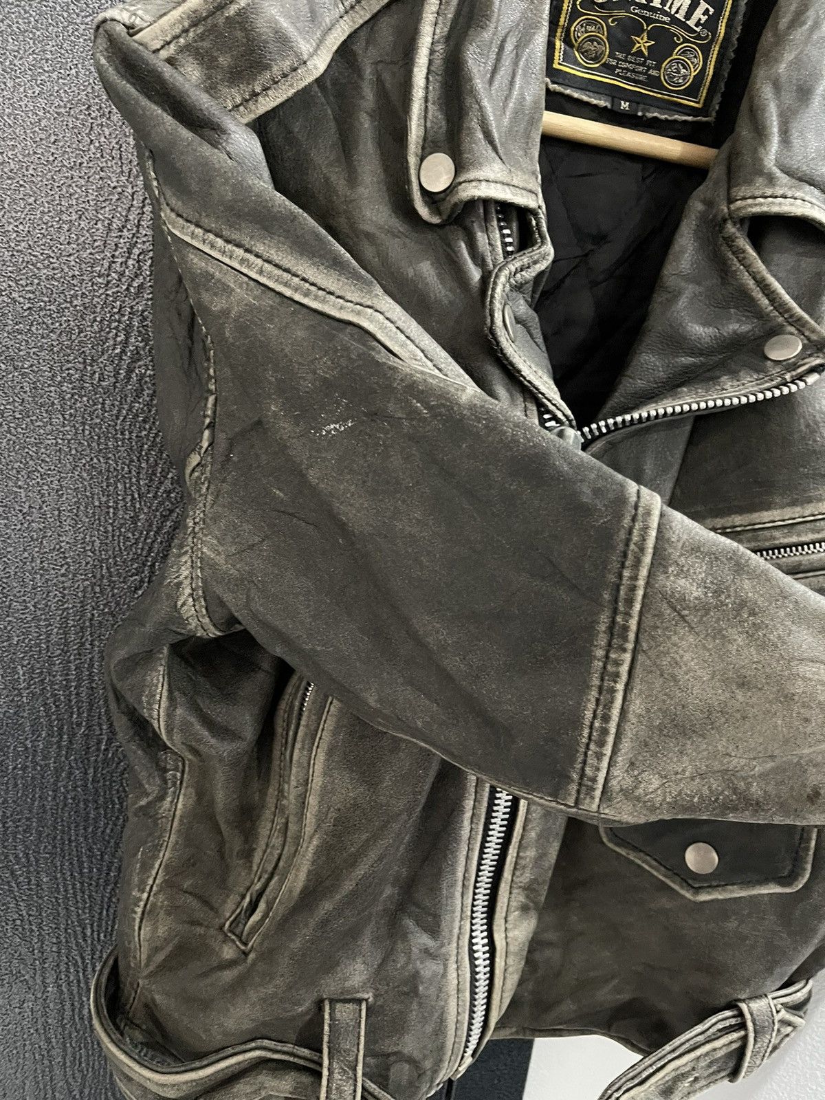 Japanese Brand Vintage On Time Real Leather Jacket Size US M / EU 48-50 / 2 - 12 Thumbnail