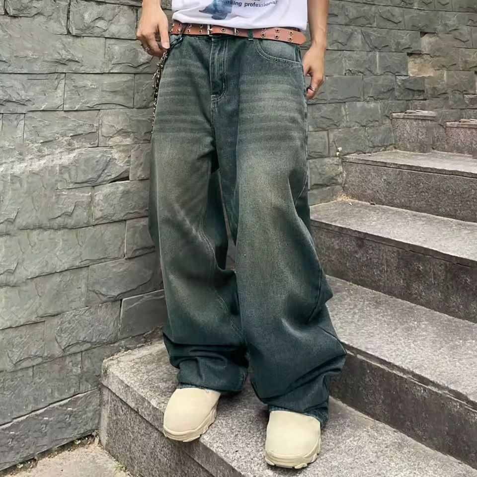 VIBE Solid Color Simple Style Baggy Jeans Daily Size US 33 - 2 Thumbnail