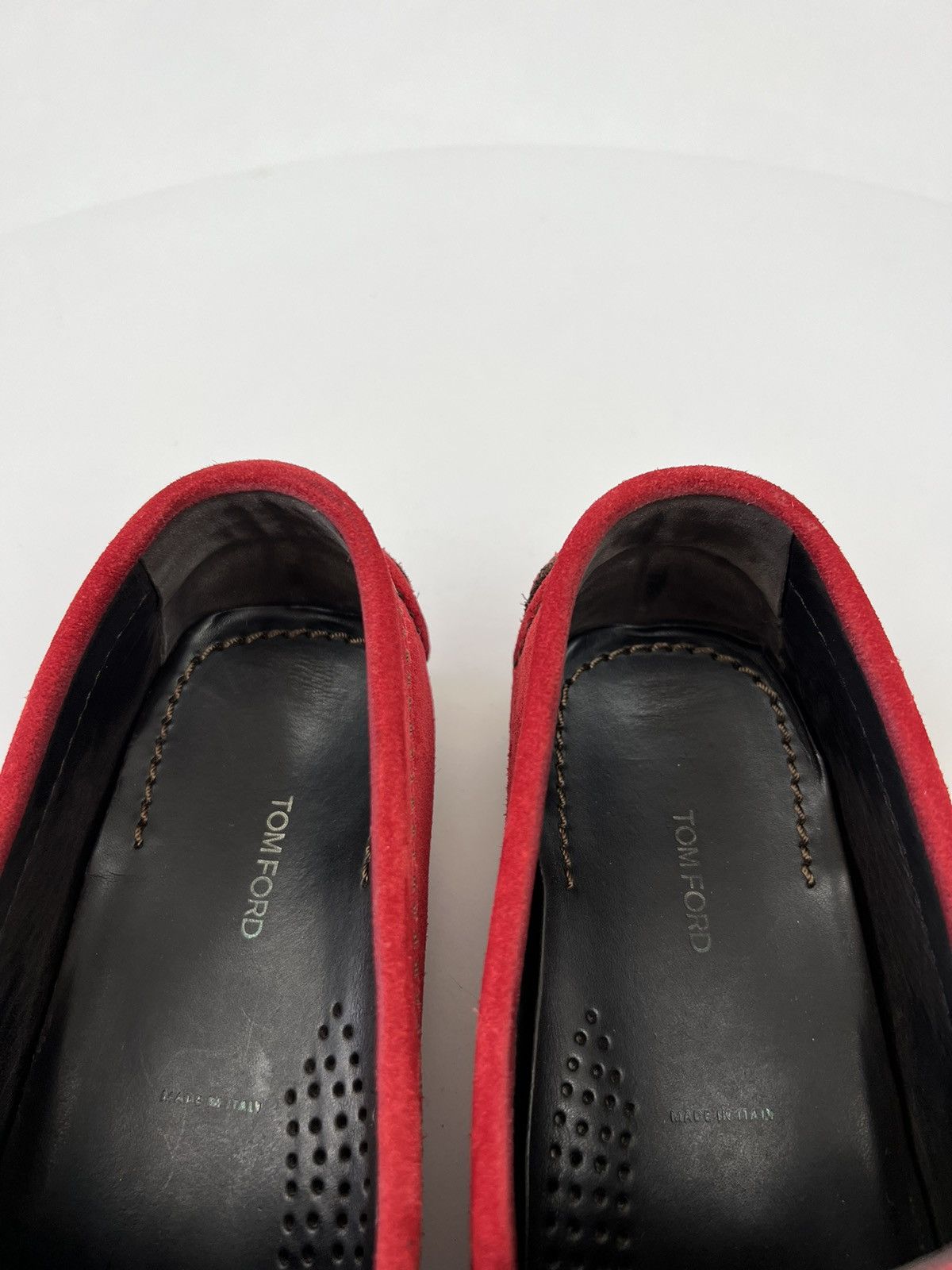 Tom Ford TOM FORD Loafers Suede Shoes Woven Strap Red Men’s Size US 8 / EU 41 - 19 Thumbnail