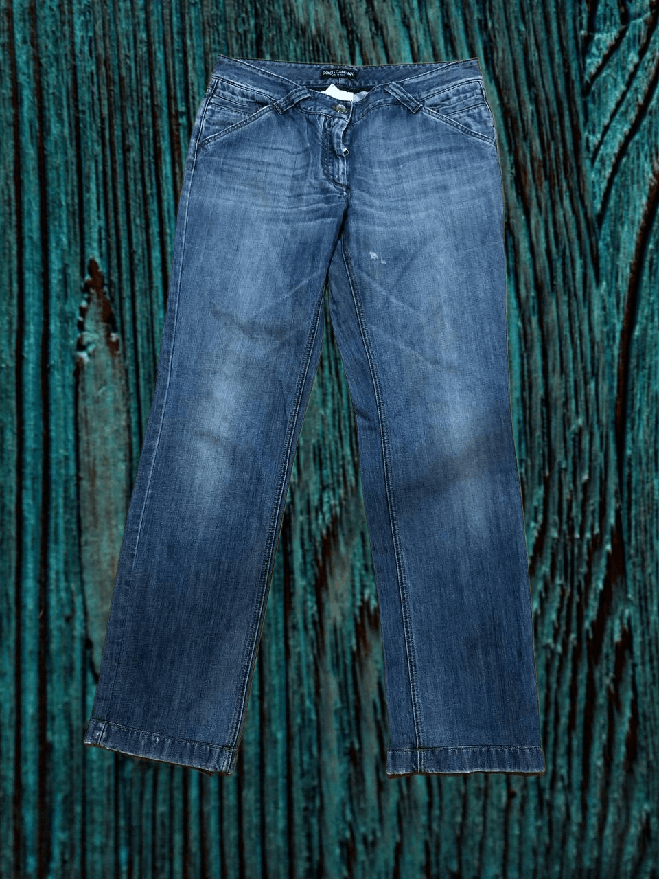 Dolce & Gabbana DOLCE & GABBANA Blue Cotton Straight Jeans Size 32" / US 10 / IT 46 - 1 Thumbnail