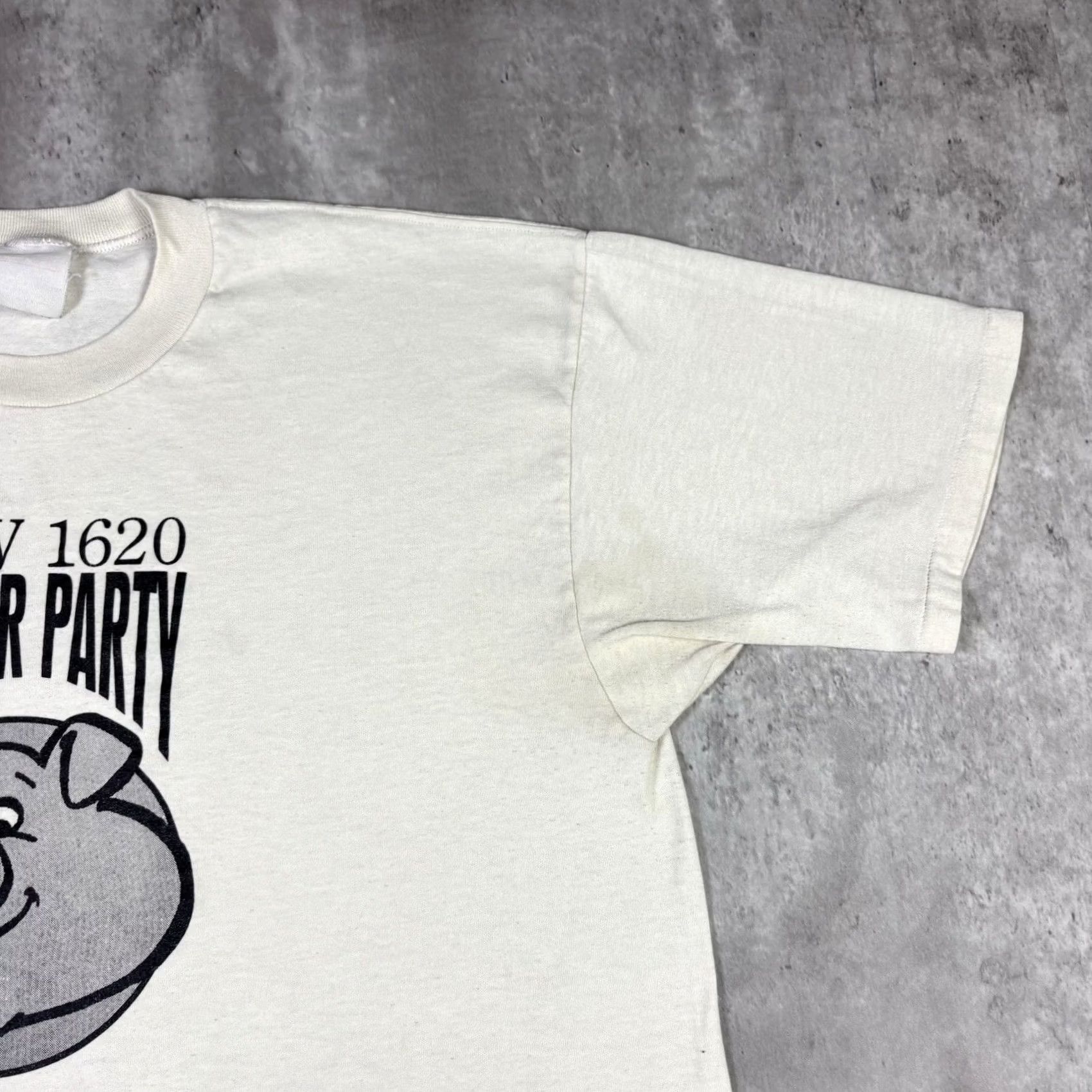 Vintage VINTAGE Pig Art T Shirt White Single Stitch 80s USA L Mens Size US L / EU 52-54 / 3 - 7 Thumbnail