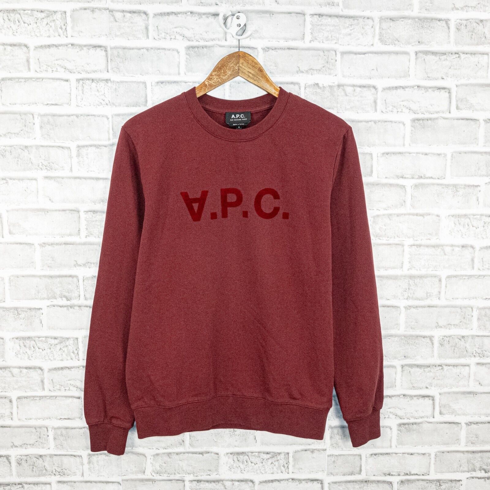 A.P.C. A.P.C. Men's Burgundy VPC Sweatshirt Crewneck French Terry Size US S / EU 44-46 / 1 - 2 Thumbnail