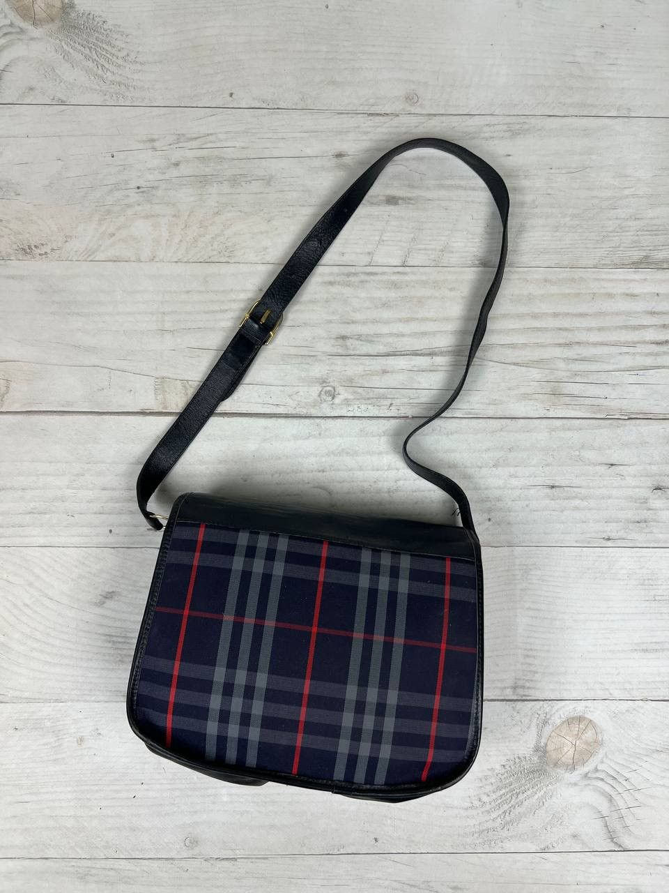 Burberry Burberrys Nova Check Blue Leather Crossbody Shoulder Bag Size ONE SIZE - 6 Thumbnail