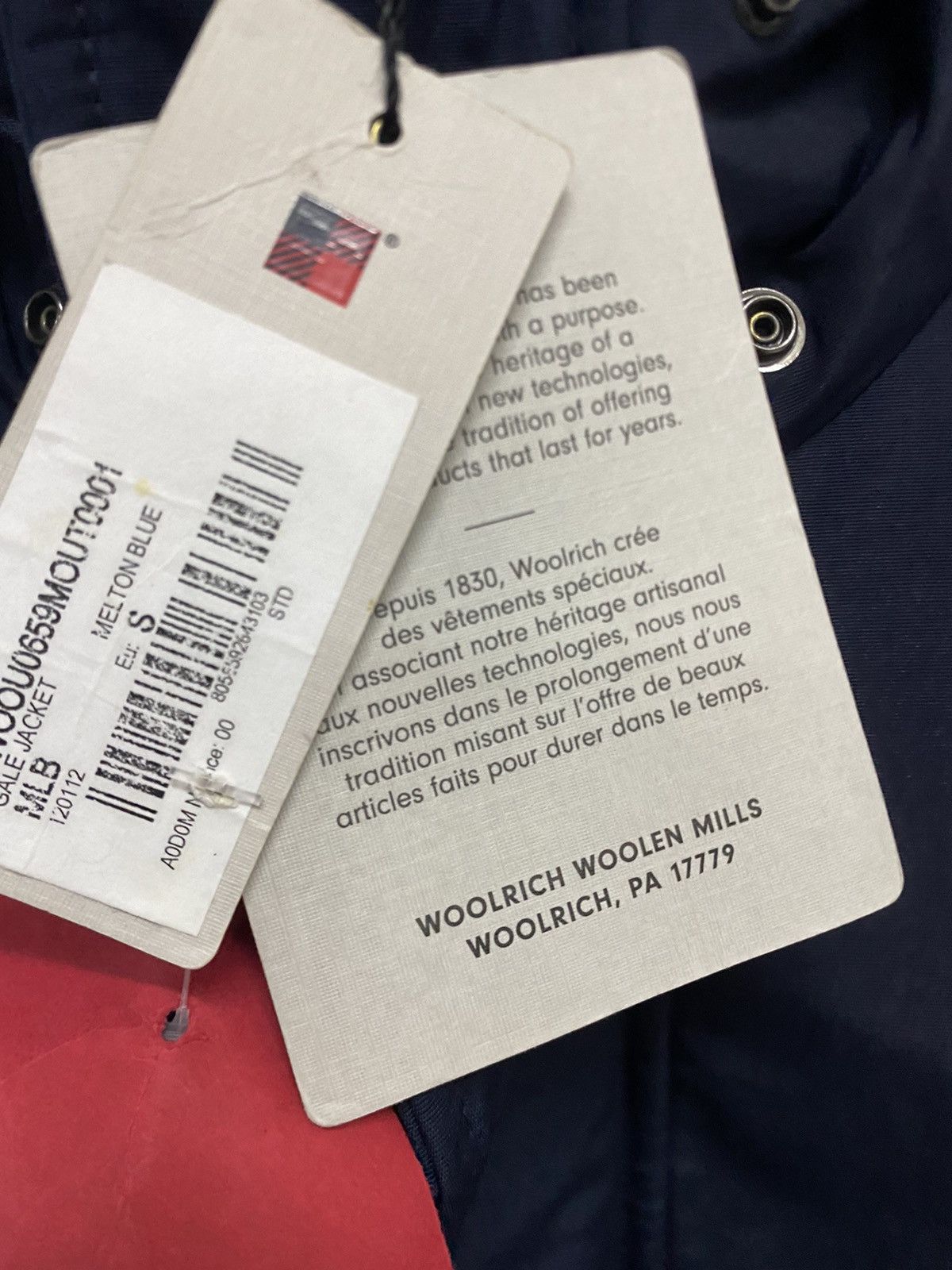 Other Woolrich Melton Down Jacket, size S, blue, new with tags. Size US S / EU 44-46 / 1 - 7 Thumbnail