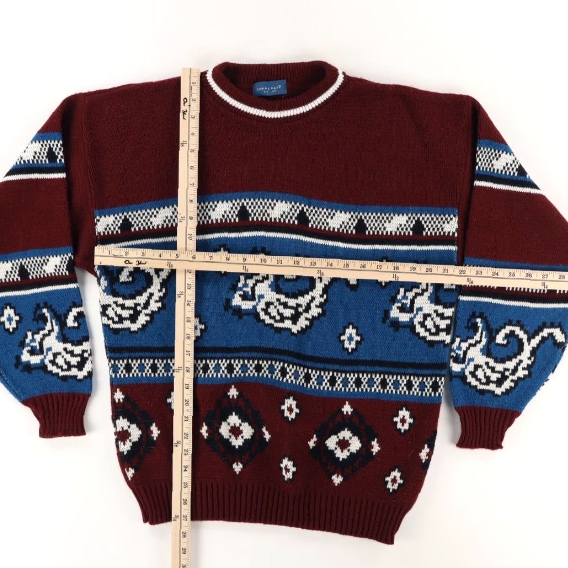 Vintage VTG Towncraft Solid Long Sleeve Sweater Maroon Men’s L Shirt Size US L / EU 52-54 / 3 - 3 Thumbnail
