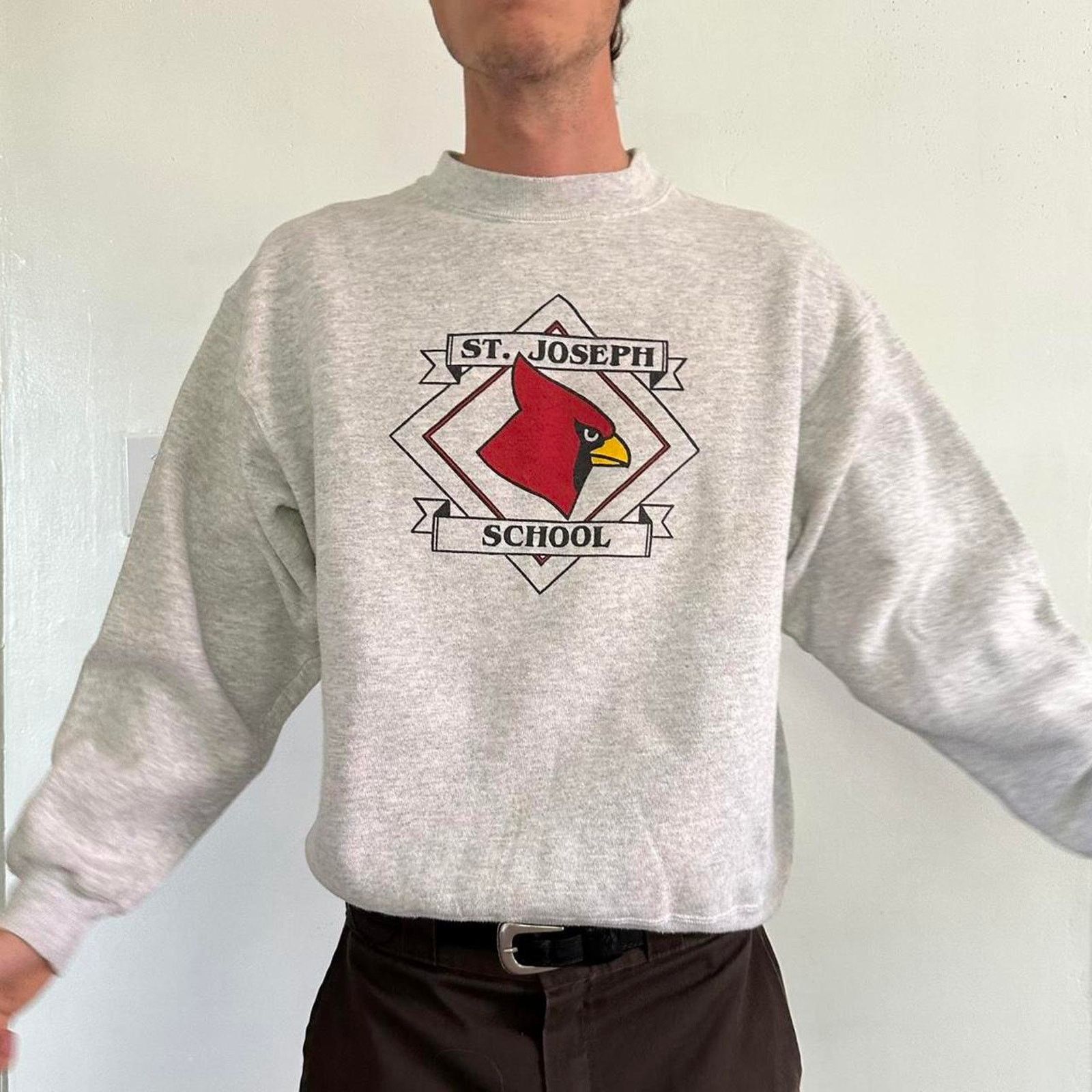Vintage Vintage 80s Cardinals Hanes Varsity Crewneck Cotton Pullover Size US L / EU 52-54 / 3 - 7 Thumbnail