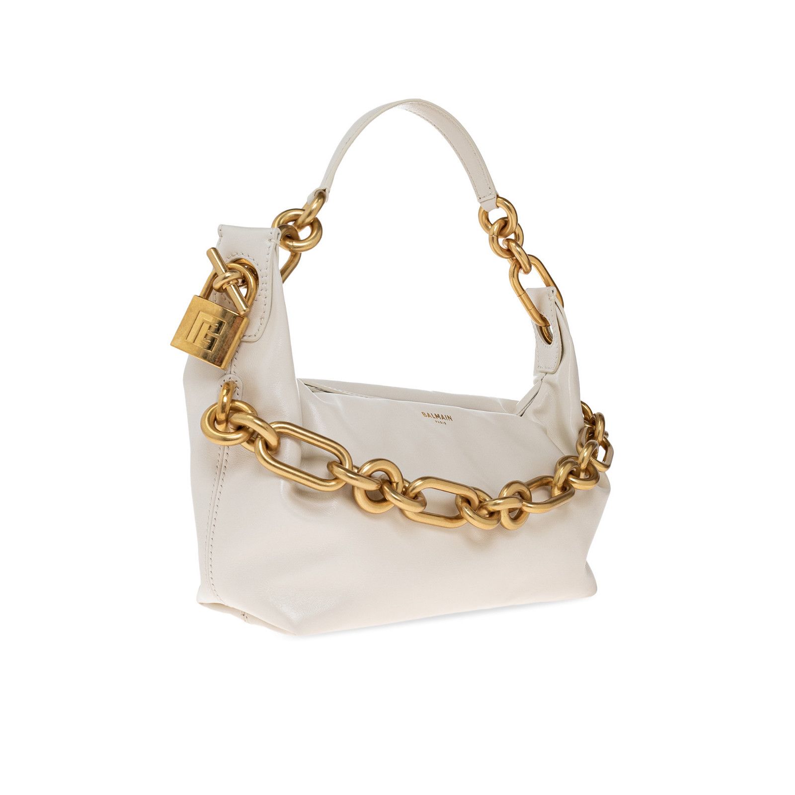 Balmain BALMAIN Sync Medium White Leather Top Handle Bag New & Authe Size ONE SIZE - 3 Thumbnail