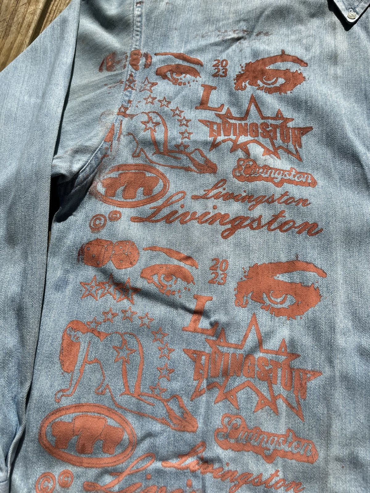Japanese Brand Up/Cycled Denim Dead Klansman/Pornstar Button Up Shirt Size US L / EU 52-54 / 3 - 9 Thumbnail